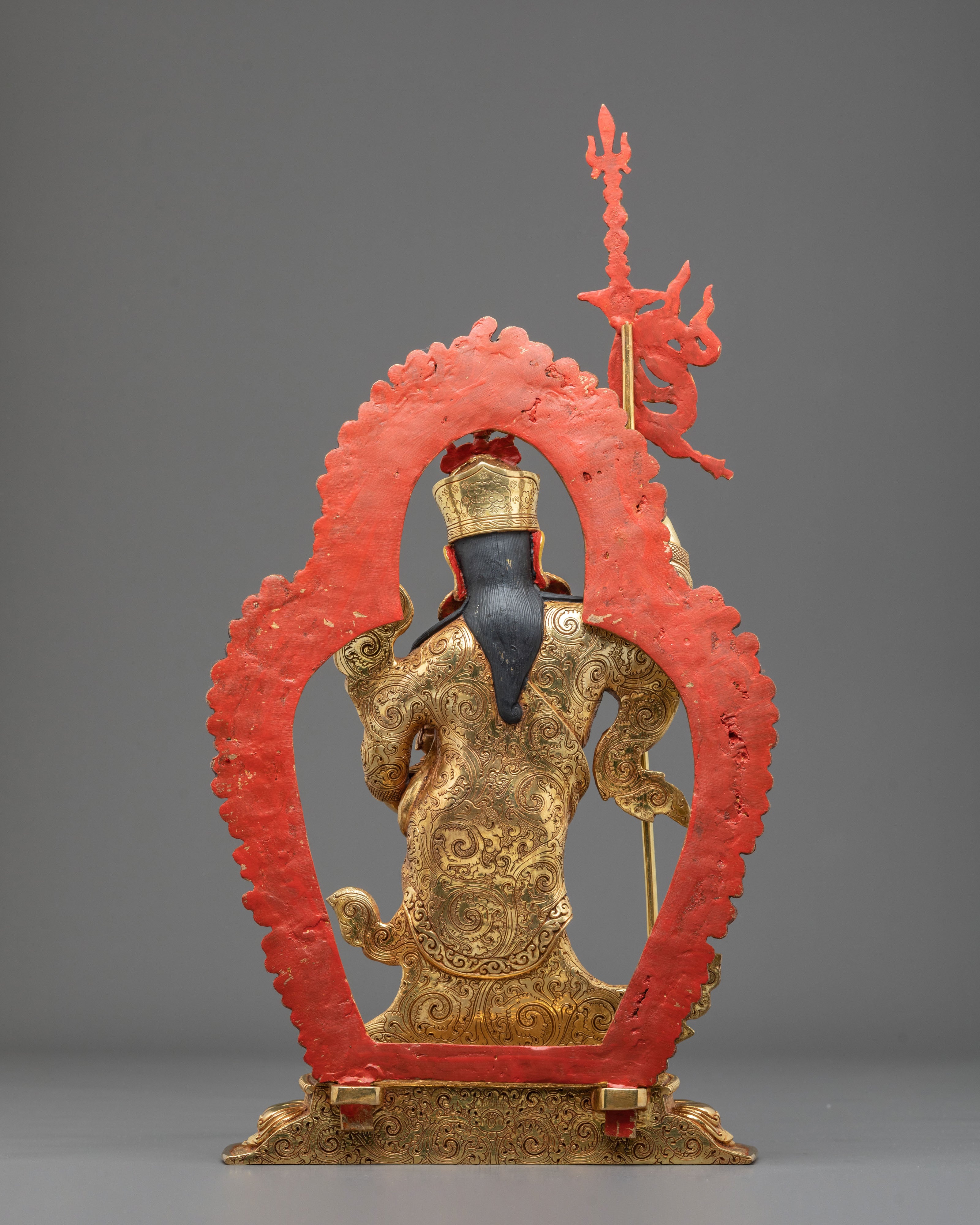 Dancing Guru Rinpoche Statue | 24K Gold Gilded Artistry