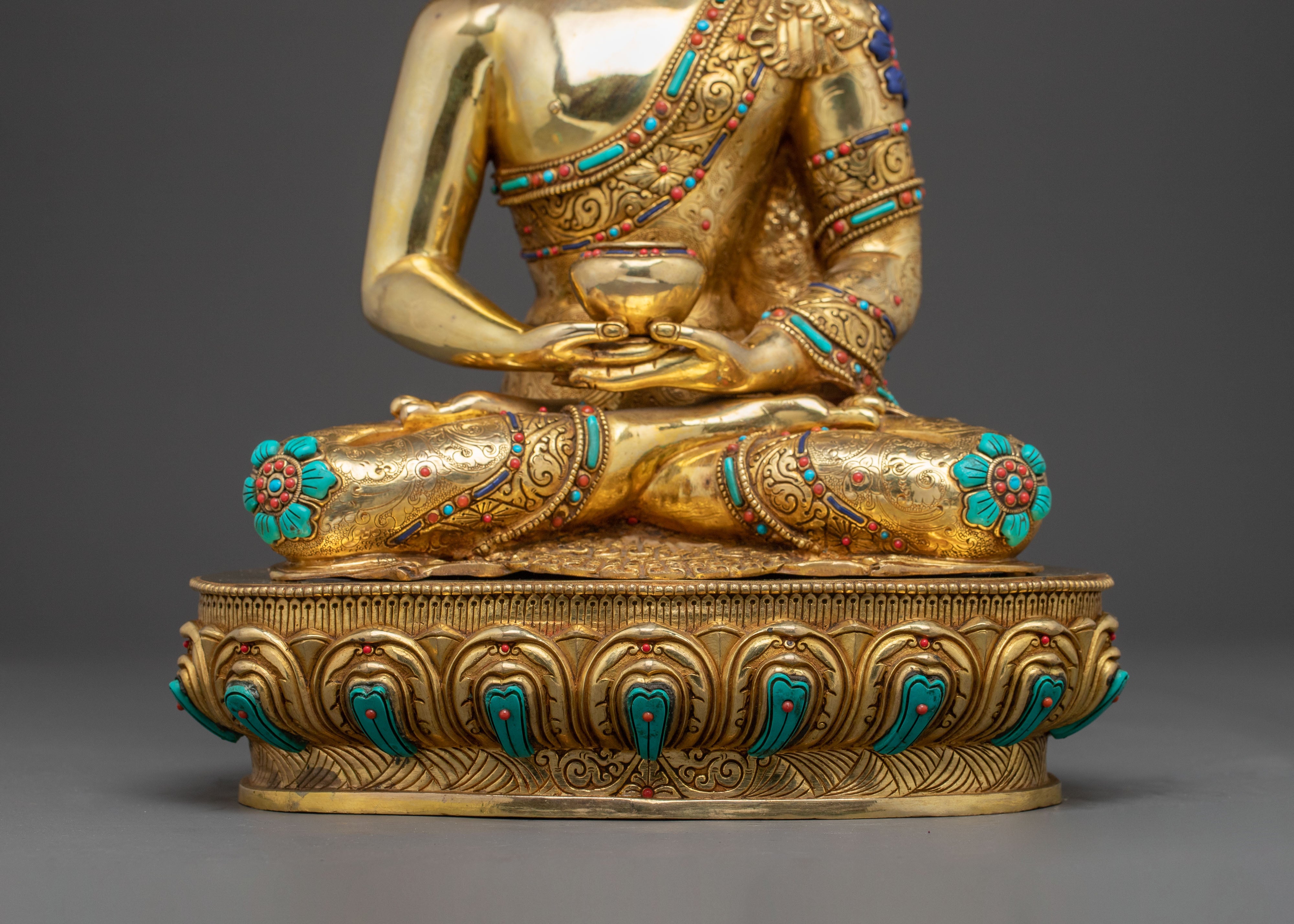 Handmade Amitabha Buddha Golden Statue: Gilded Serenity