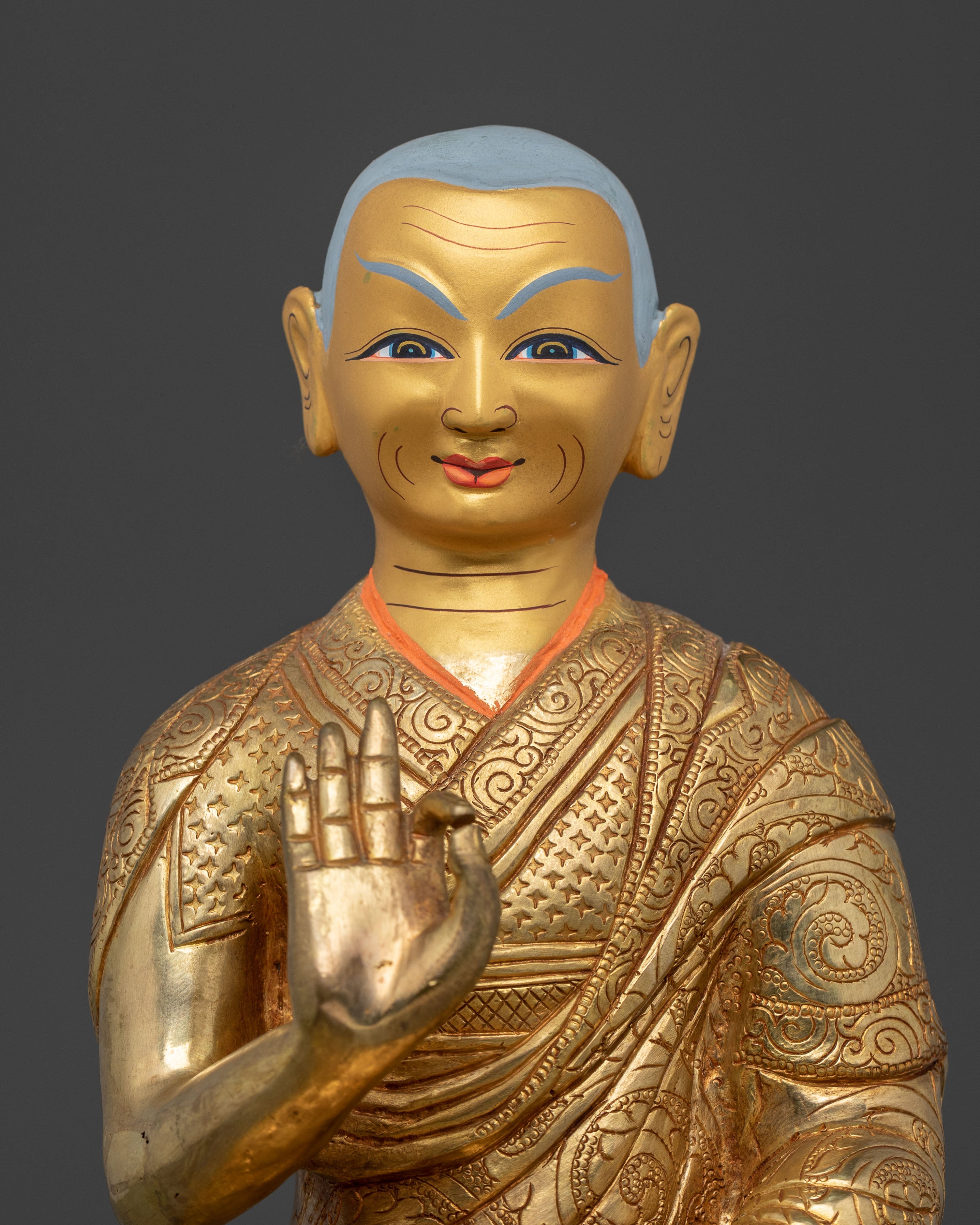 Spiritual Figurine of Tsongkhapa with Disciples | Sacred Statue