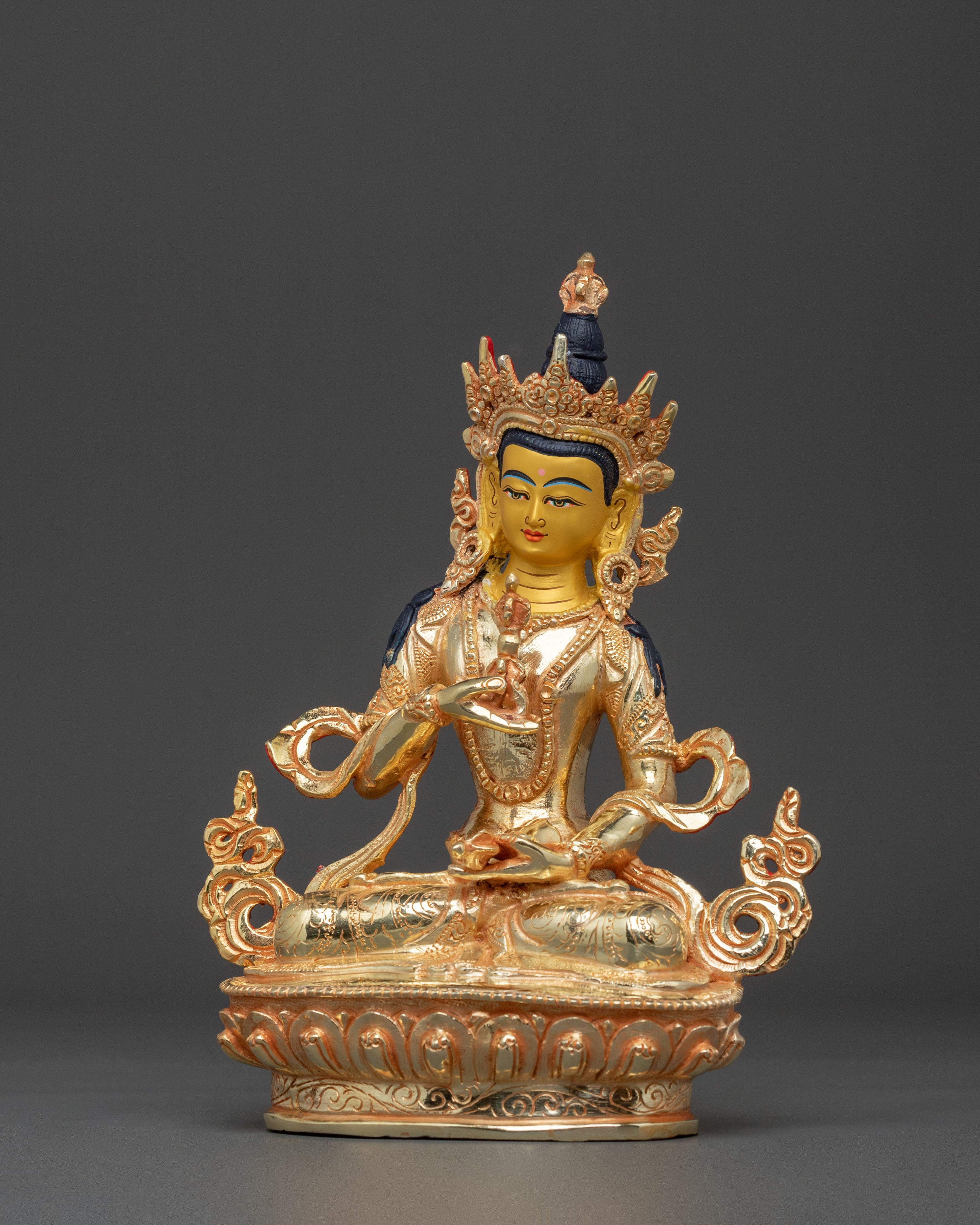 Hand Carved Vajrasattva Copper Statue | Buddhist Decor