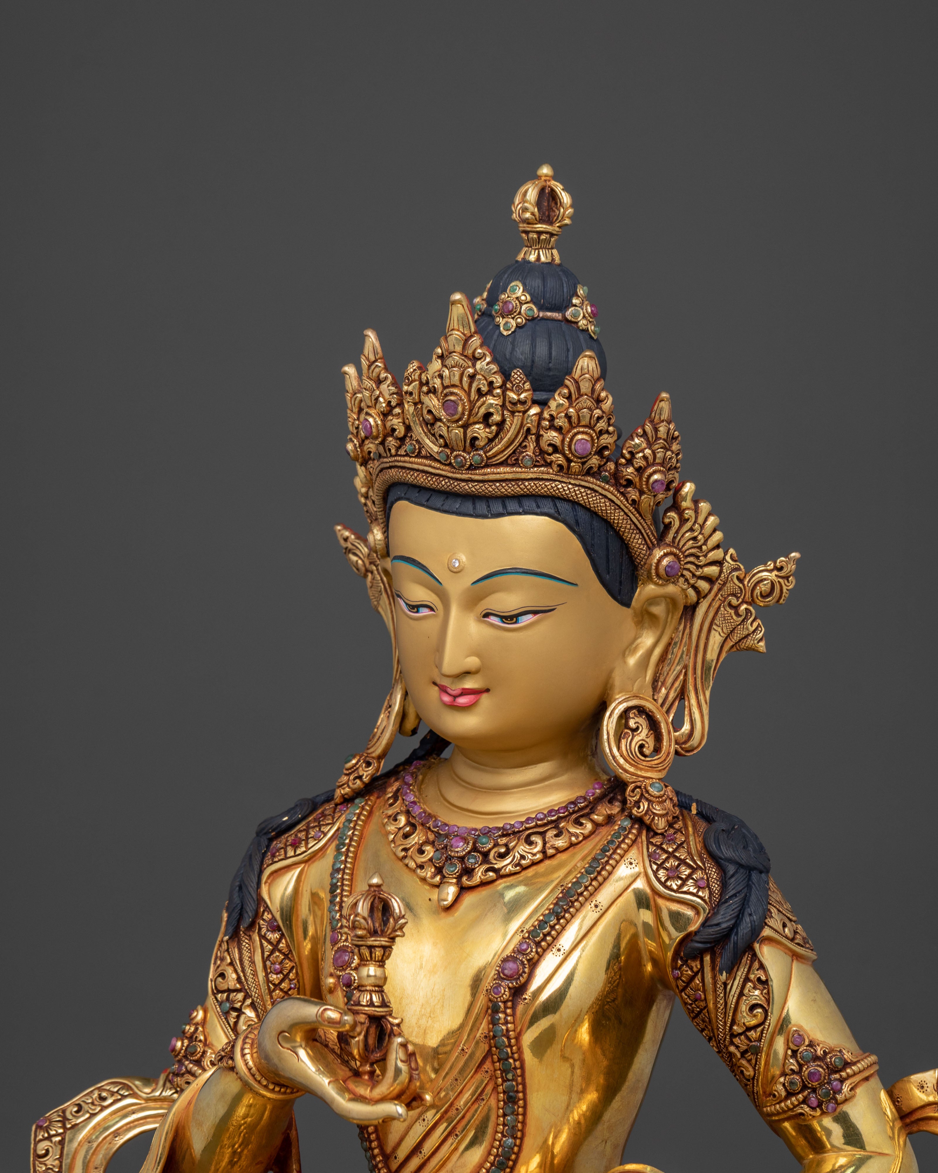 Vajrasattva: 24K Gold Gilded Copper Statue