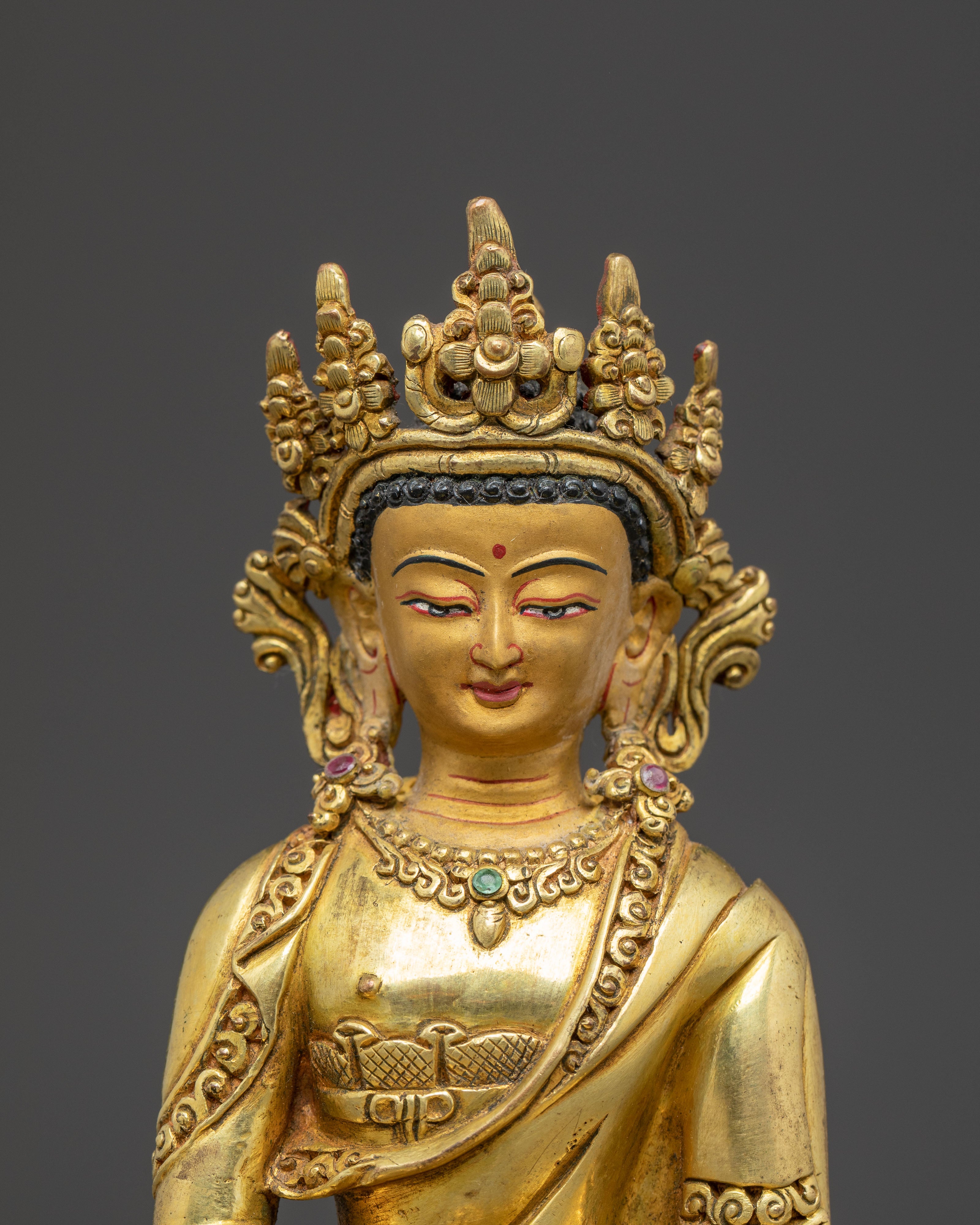 Handmade Statue of Crowned Amitabha Buddha | Pure Land Buddha