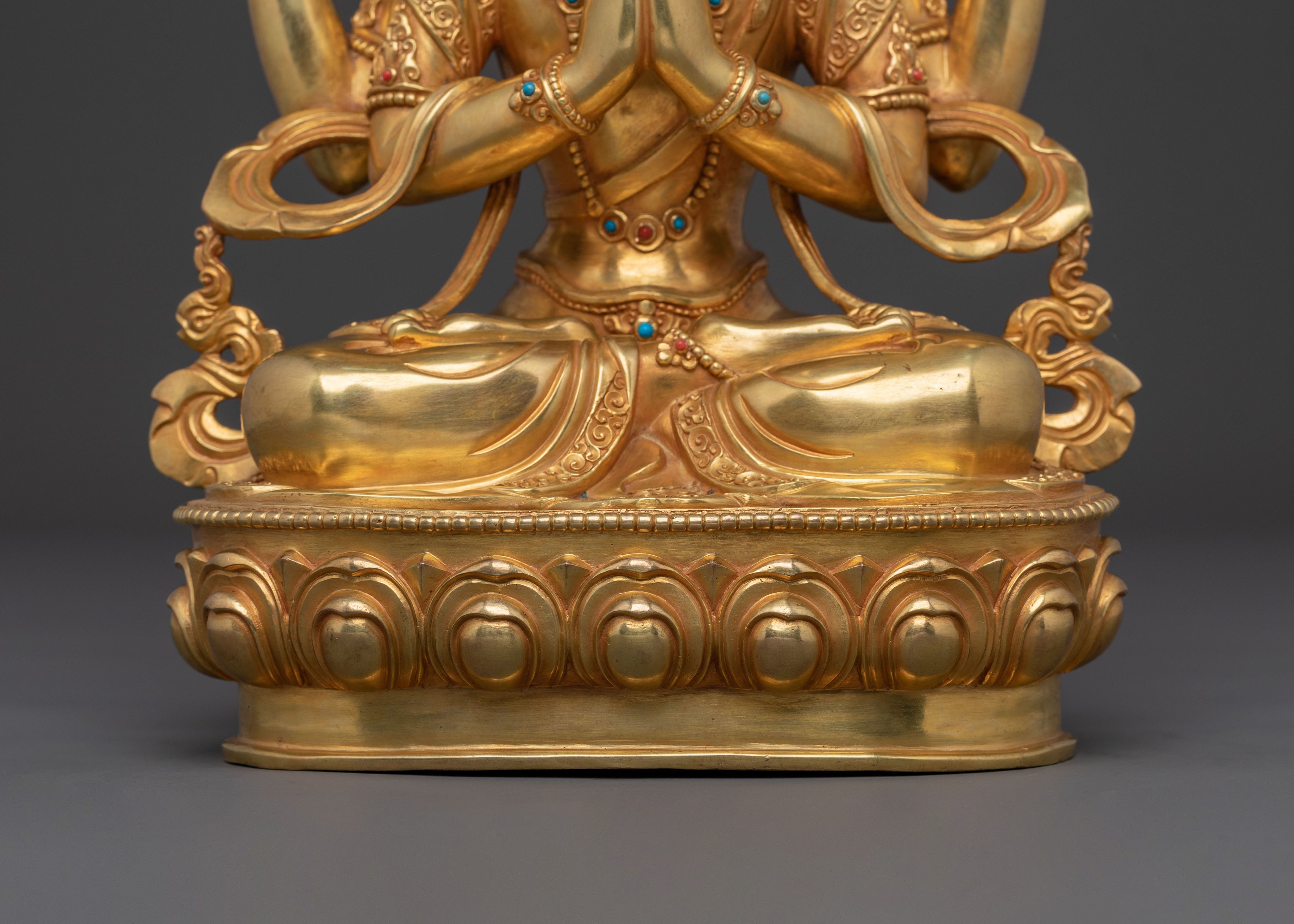 Four Armed Chenrezig Statue | Sacred Figure
