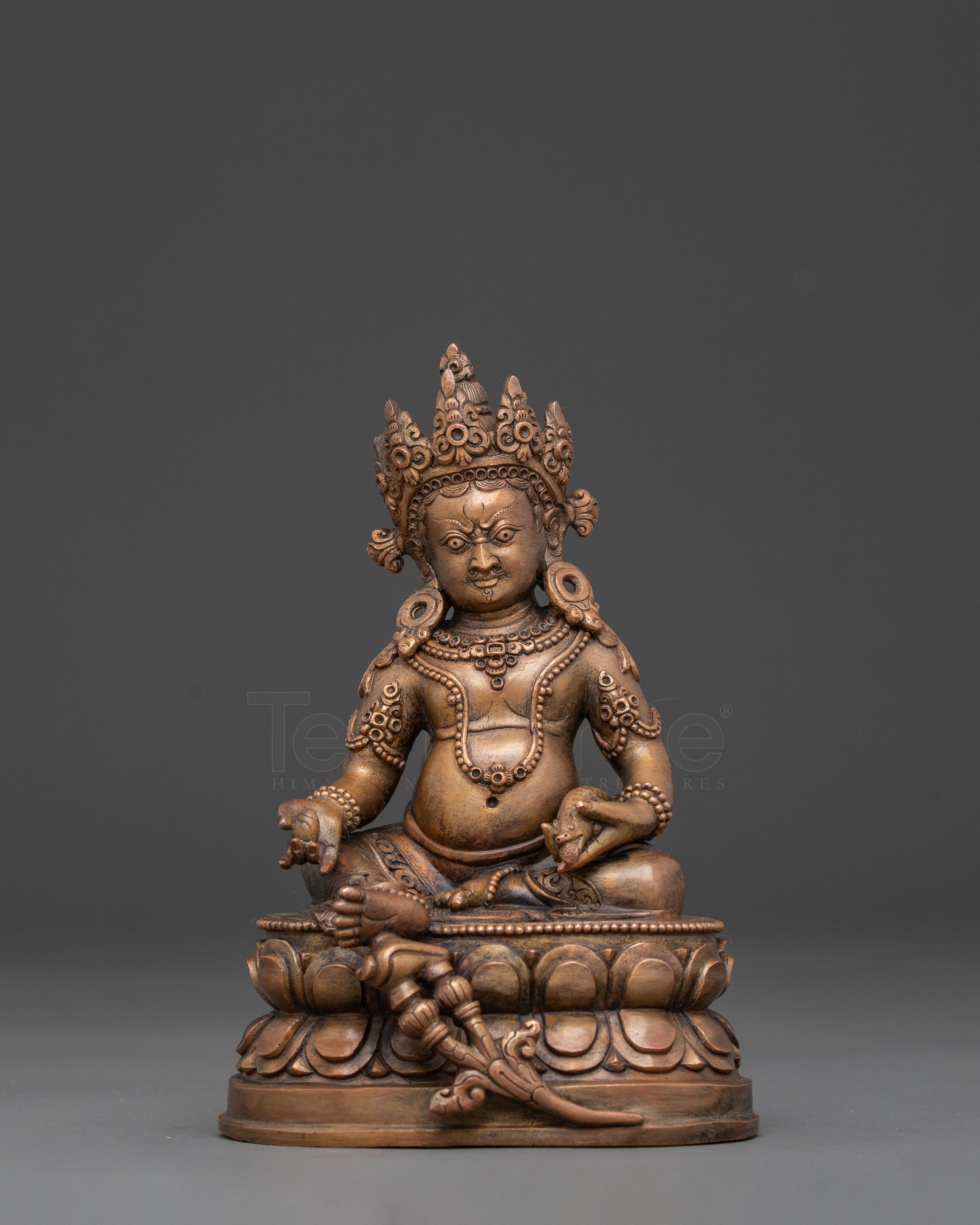 Traditional Buddhist Deity Dzambhala Copper Statue