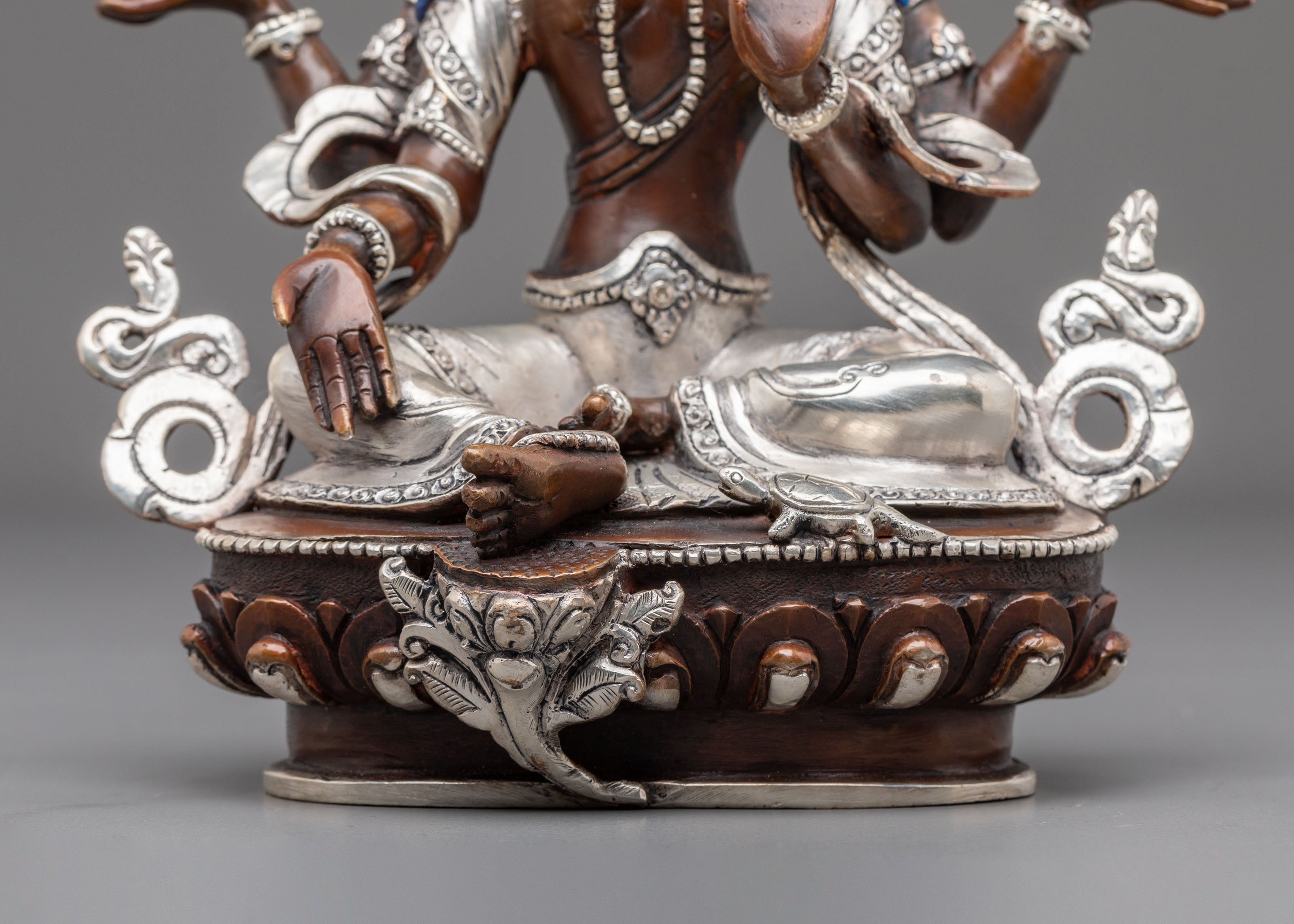 Devi Laxmi Sculpture | Oxidized Copper Goddess Figurine