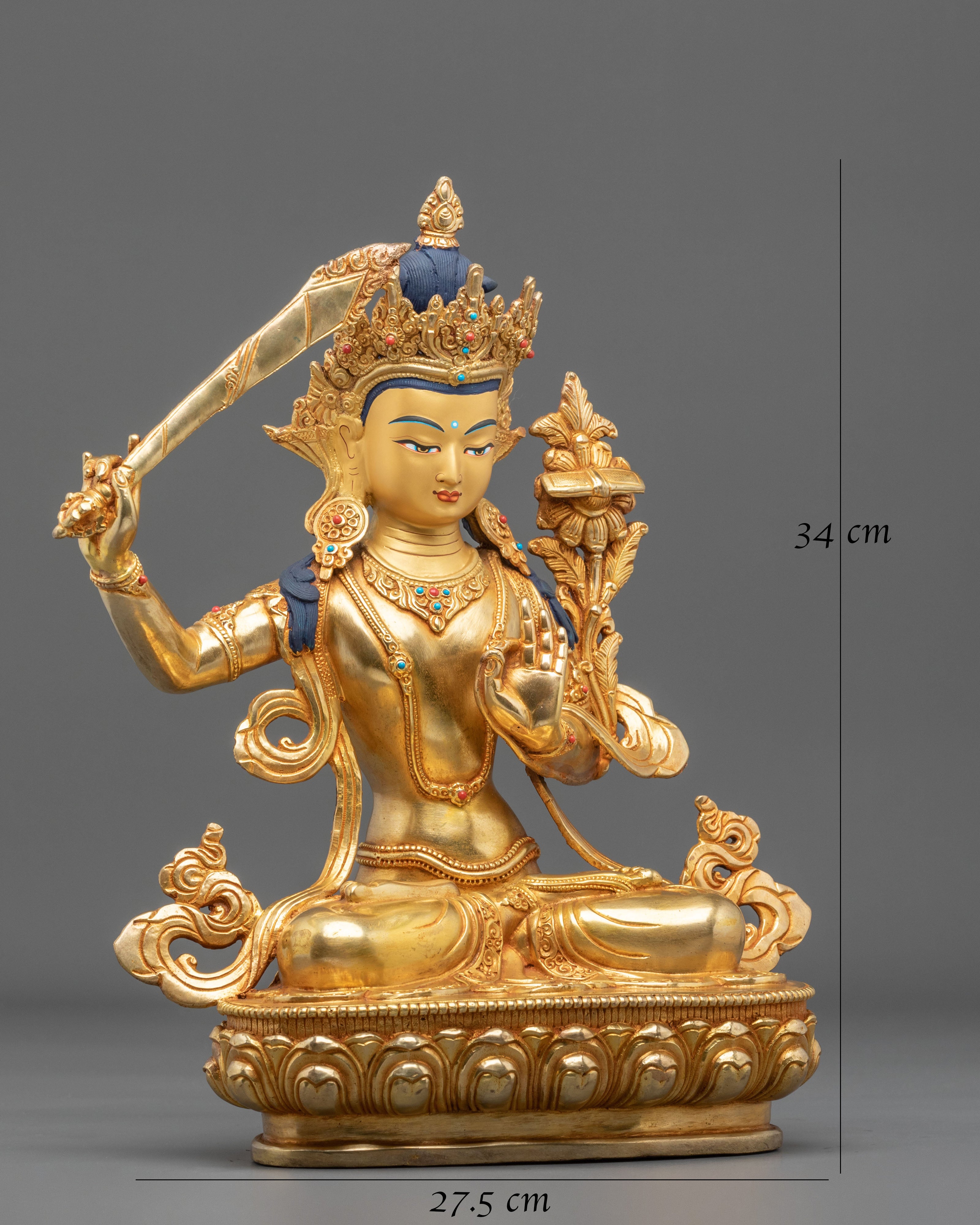Manjughoṣa Statue of Wisdom | Made in Nepal