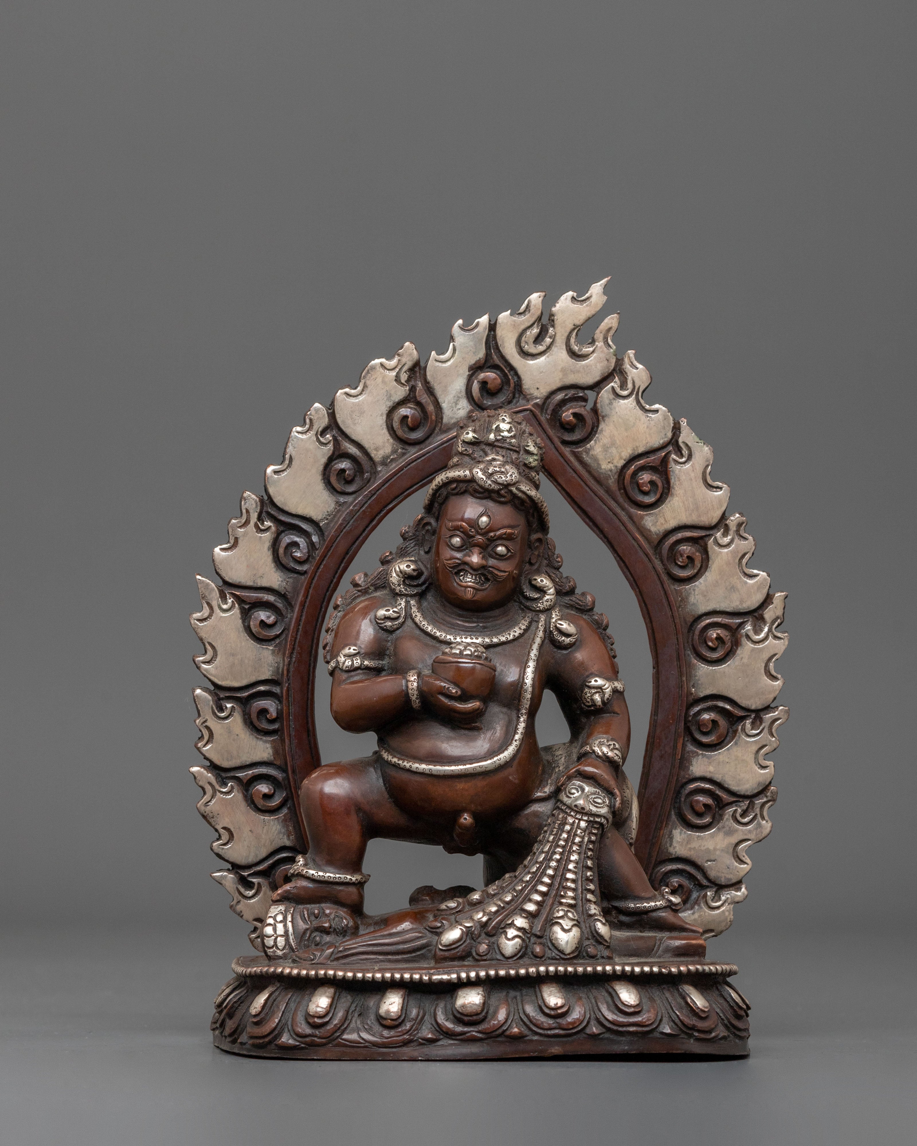 Black Dzambhala Handcrafted Oxidized Copper Statue
