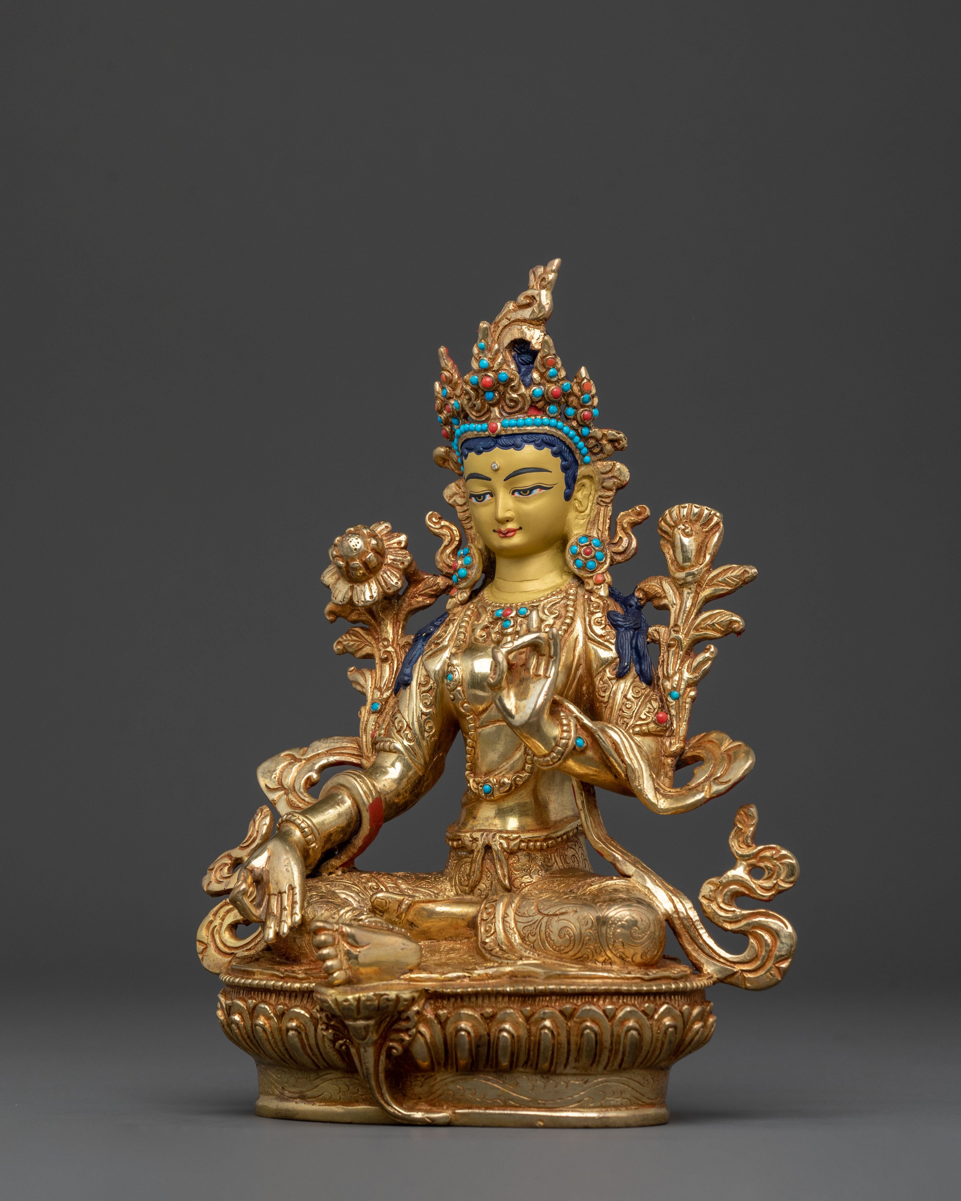 Sacred Green Tara Protection Statue | Goddess of Compassion