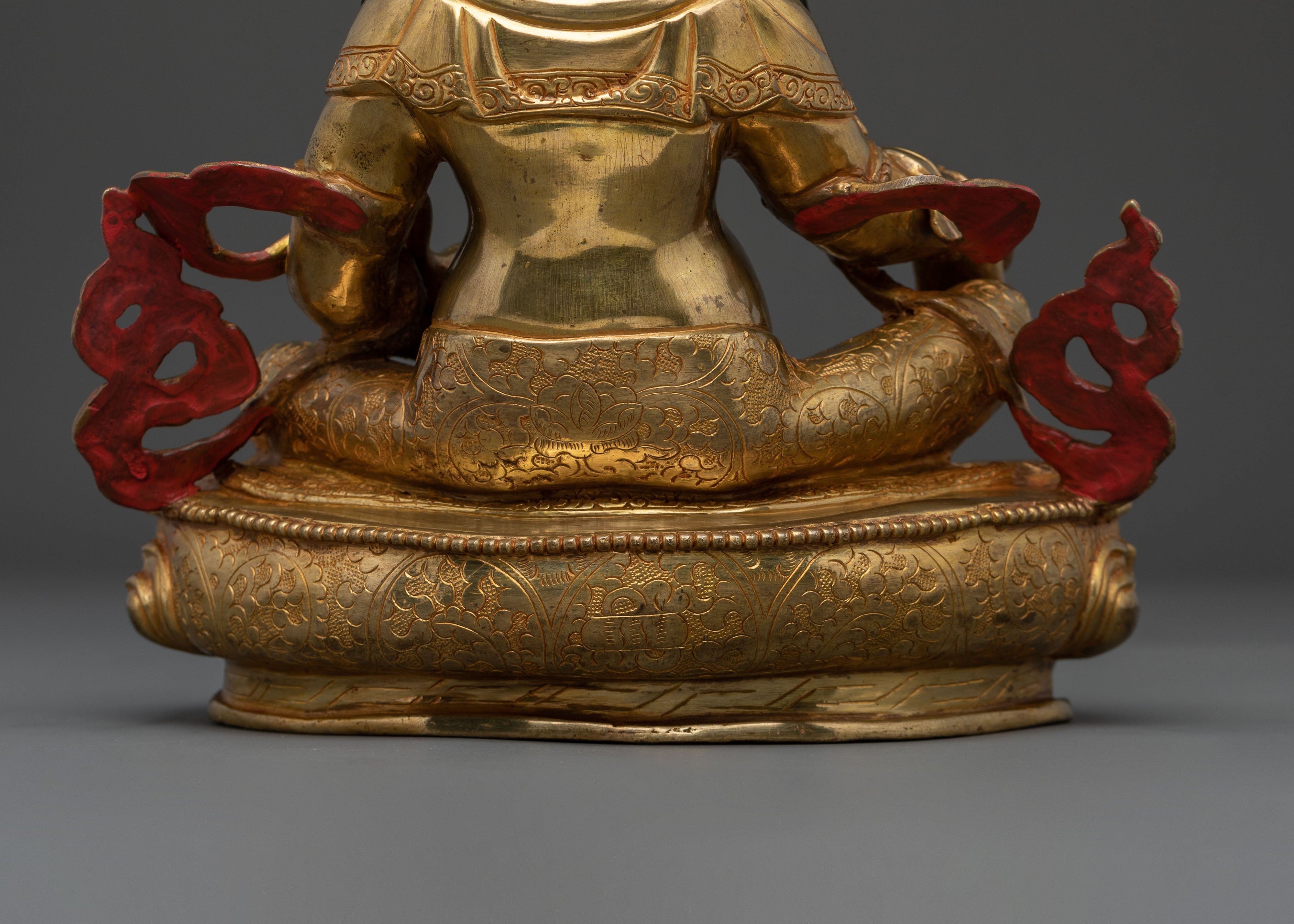 24K Gold Gilded Dzambhala Wealth Blessing Sculpture