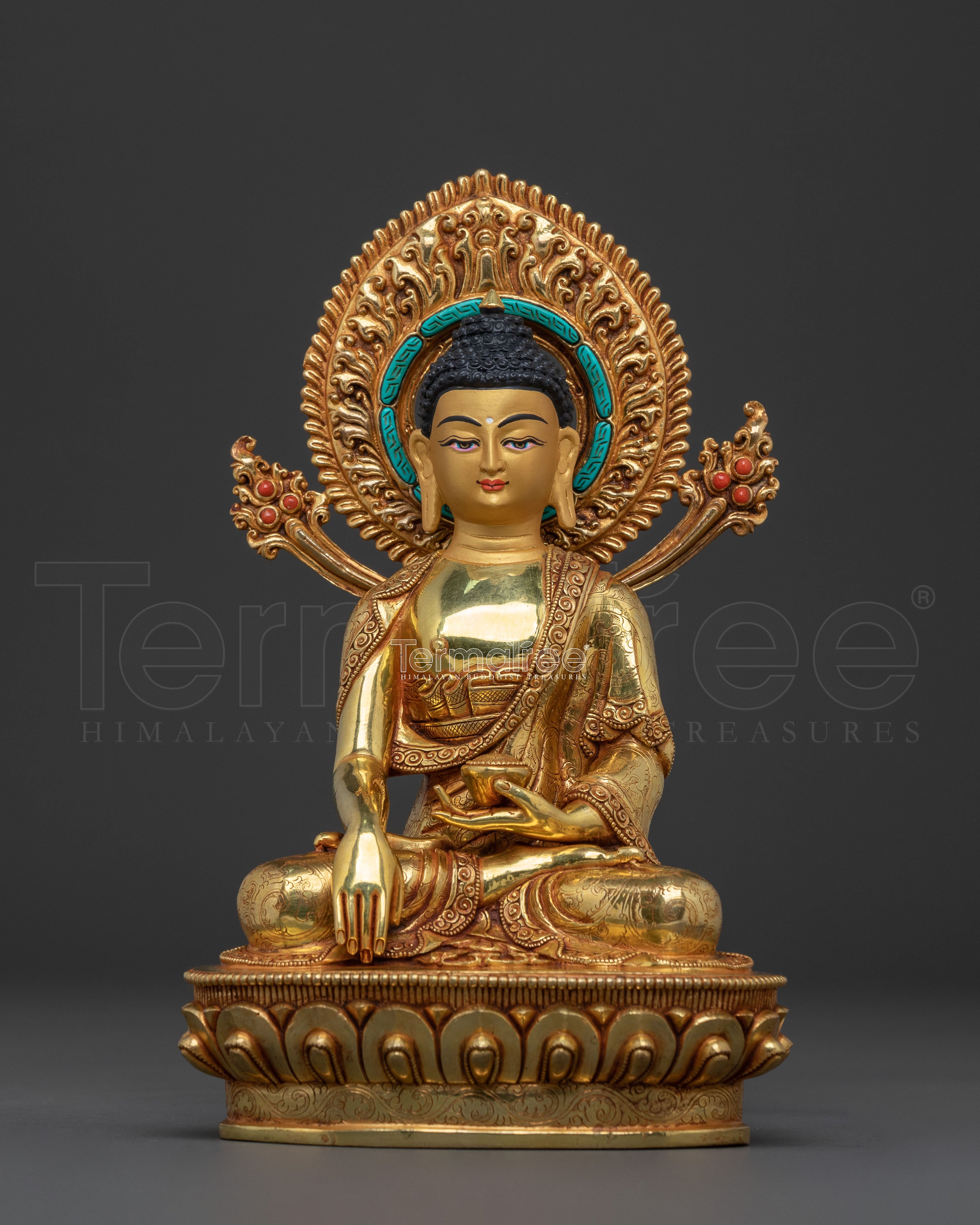 Shakyamuni Buddha Spiritual Altar Statue – Handcrafted & Gold Gilded