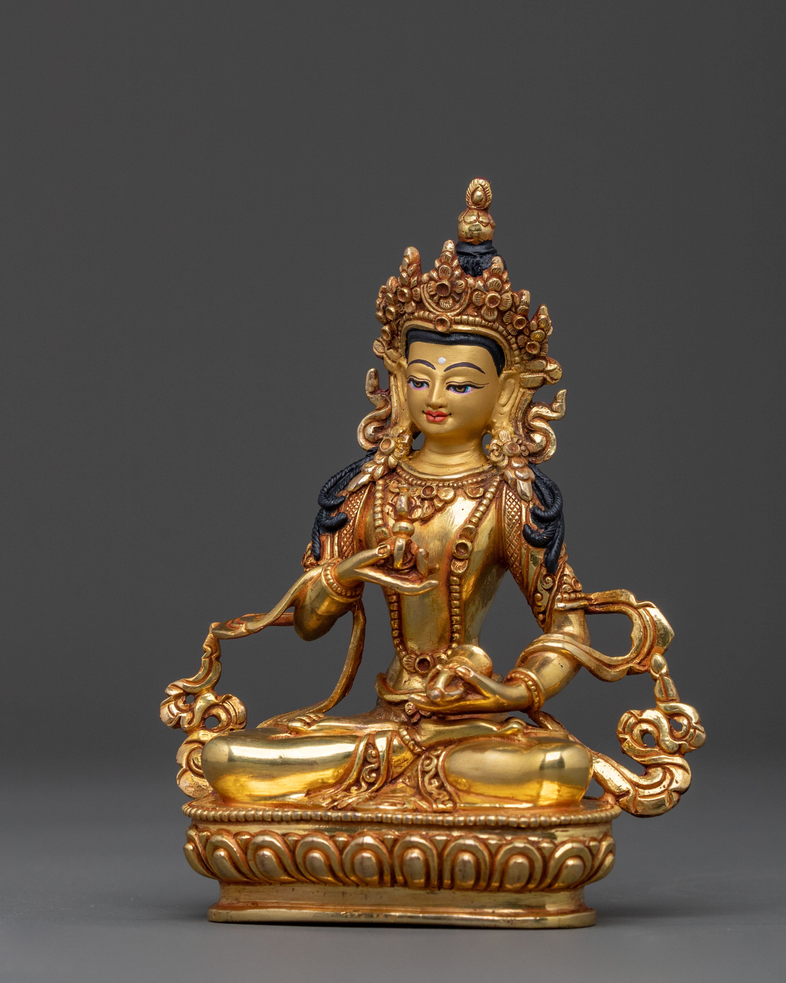 Vajrasattva Golden Statue: White Purity Deity