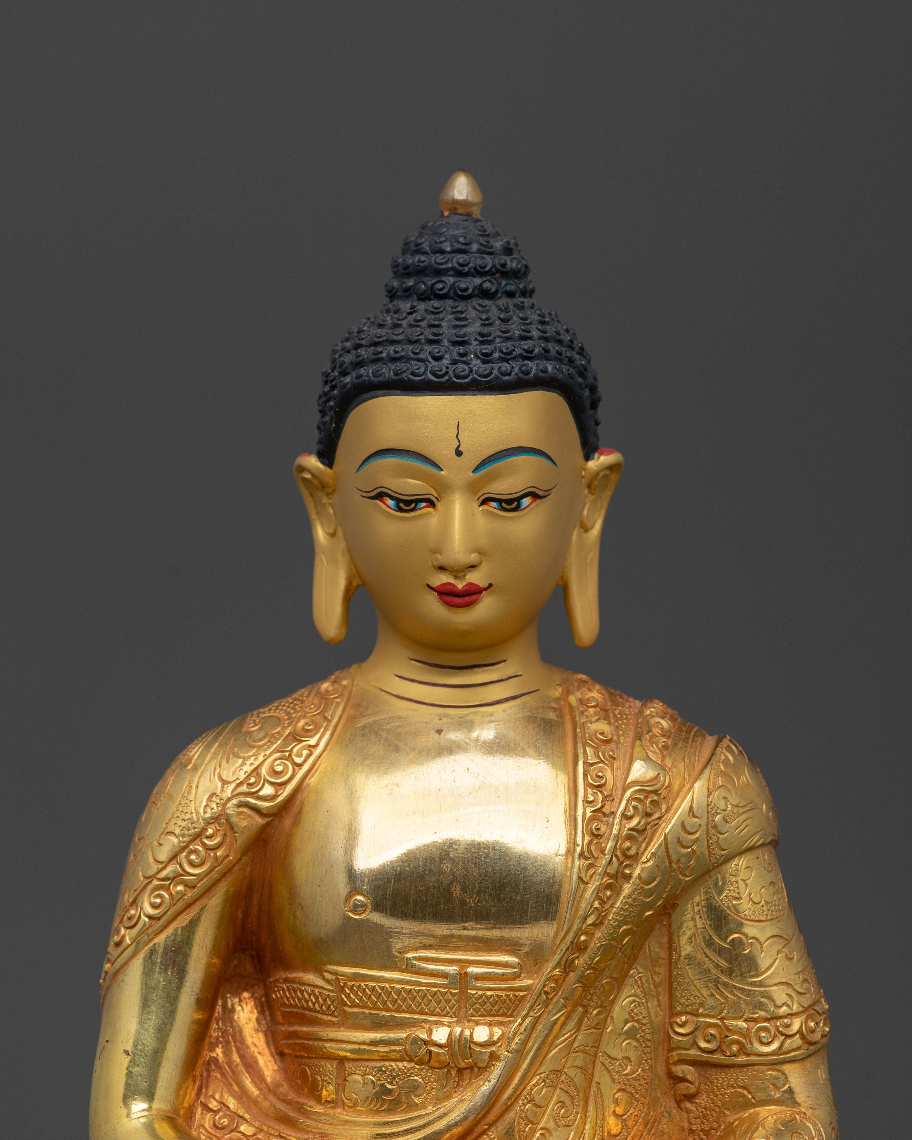 Amitabha Buddha Blessing Sculpture - 24K Gold Gilded