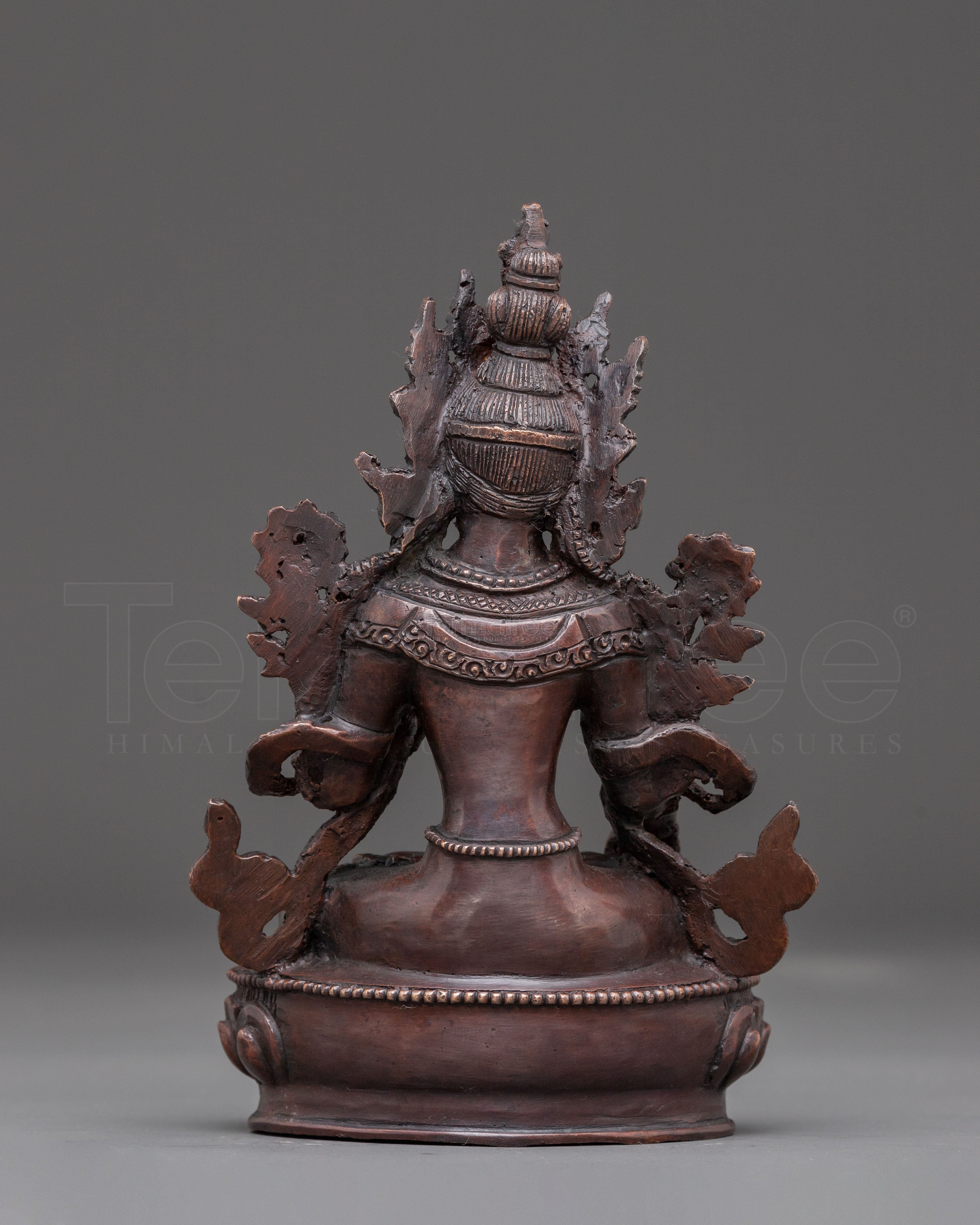 White Tara Oxidized Copper Statue | Goddess of Healing & Longevity