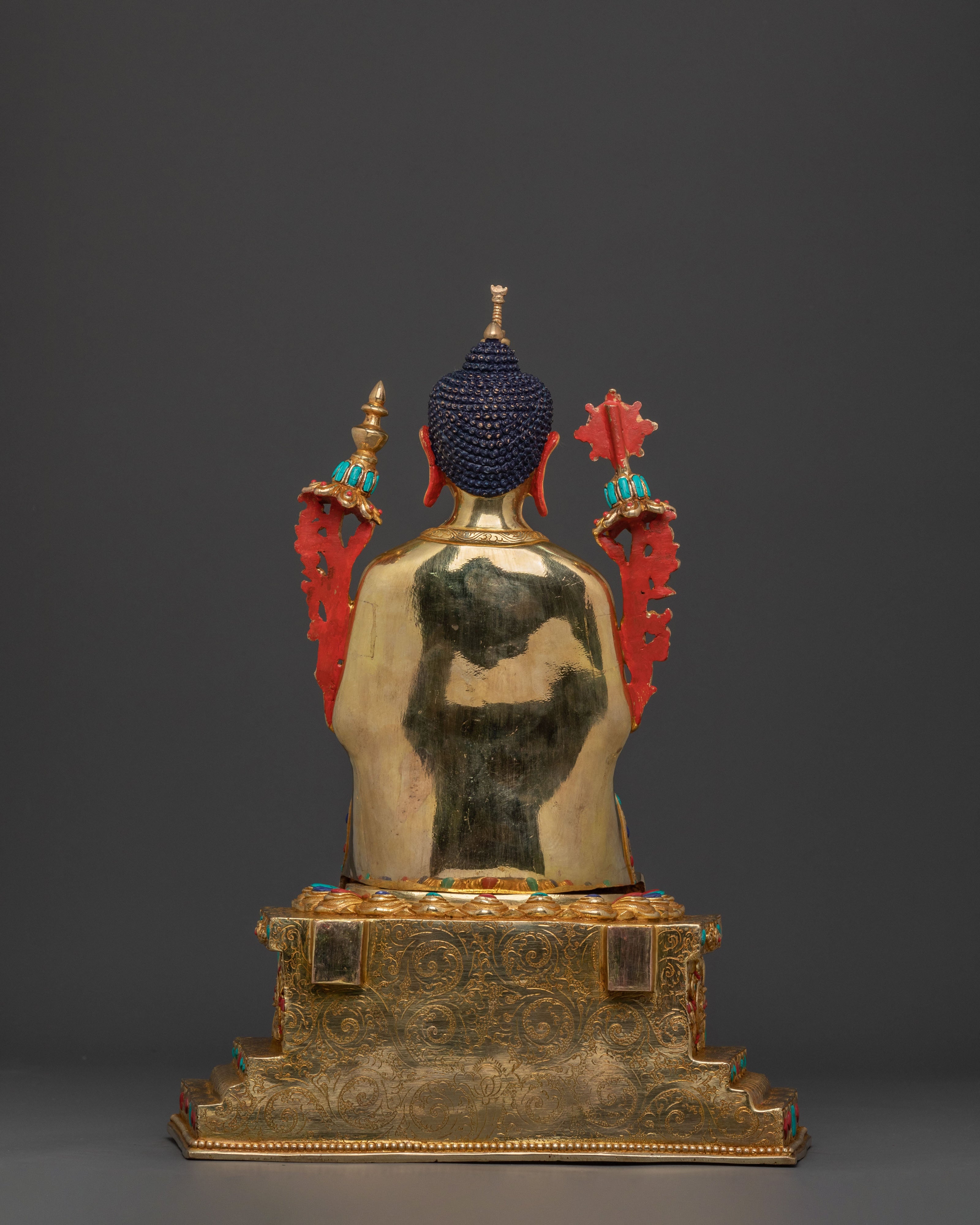 Maitreya Buddha Altar Statue | 24K Gold Gilded Icon