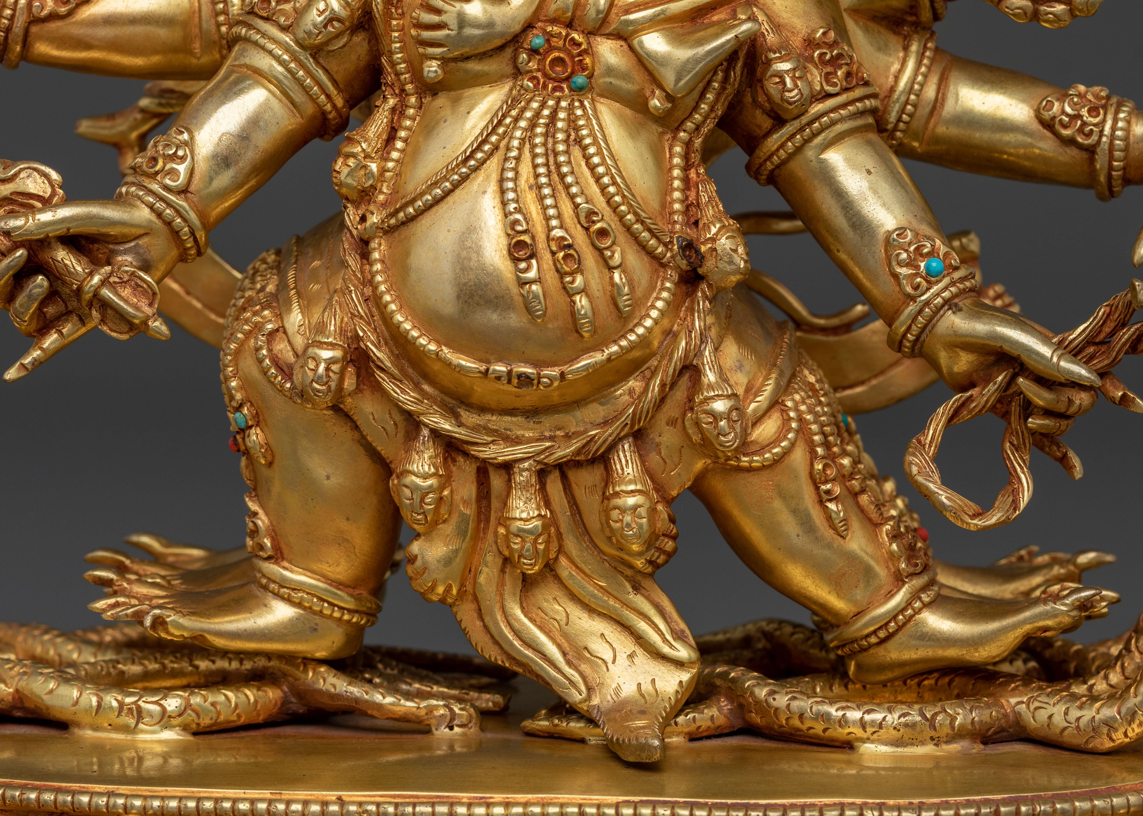 Hayagriva Sculpture: Fierce Protector in 24K Gold