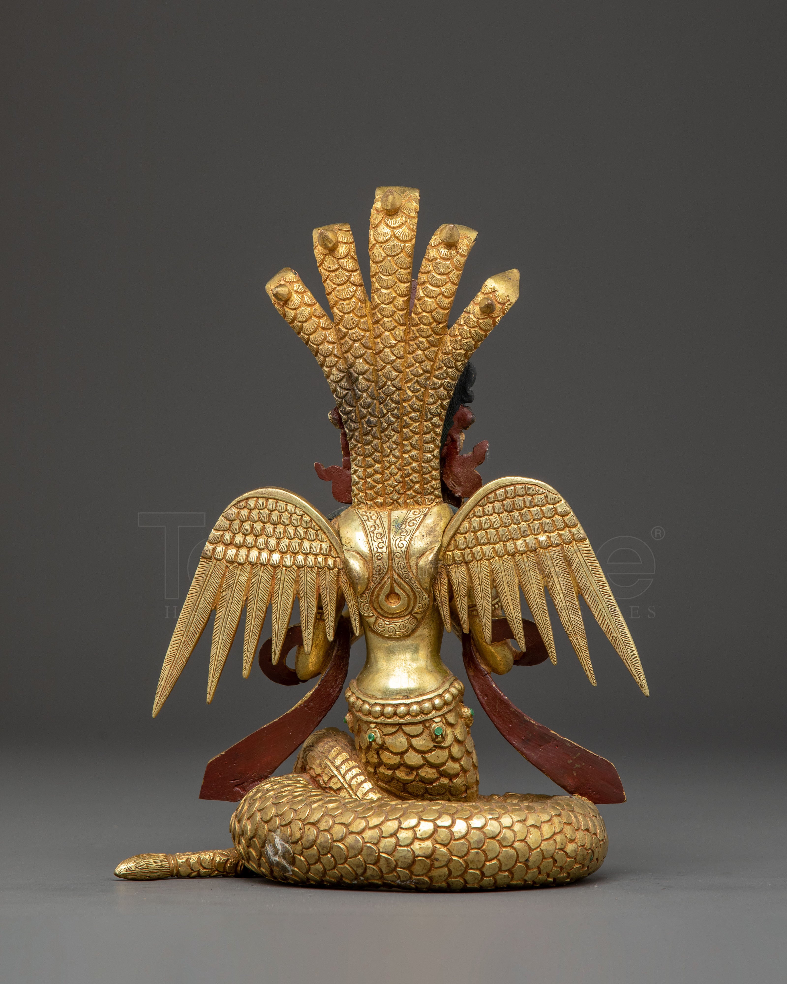 Handmade Nagkanya Copper Statue | Serpent Deity Sculpture