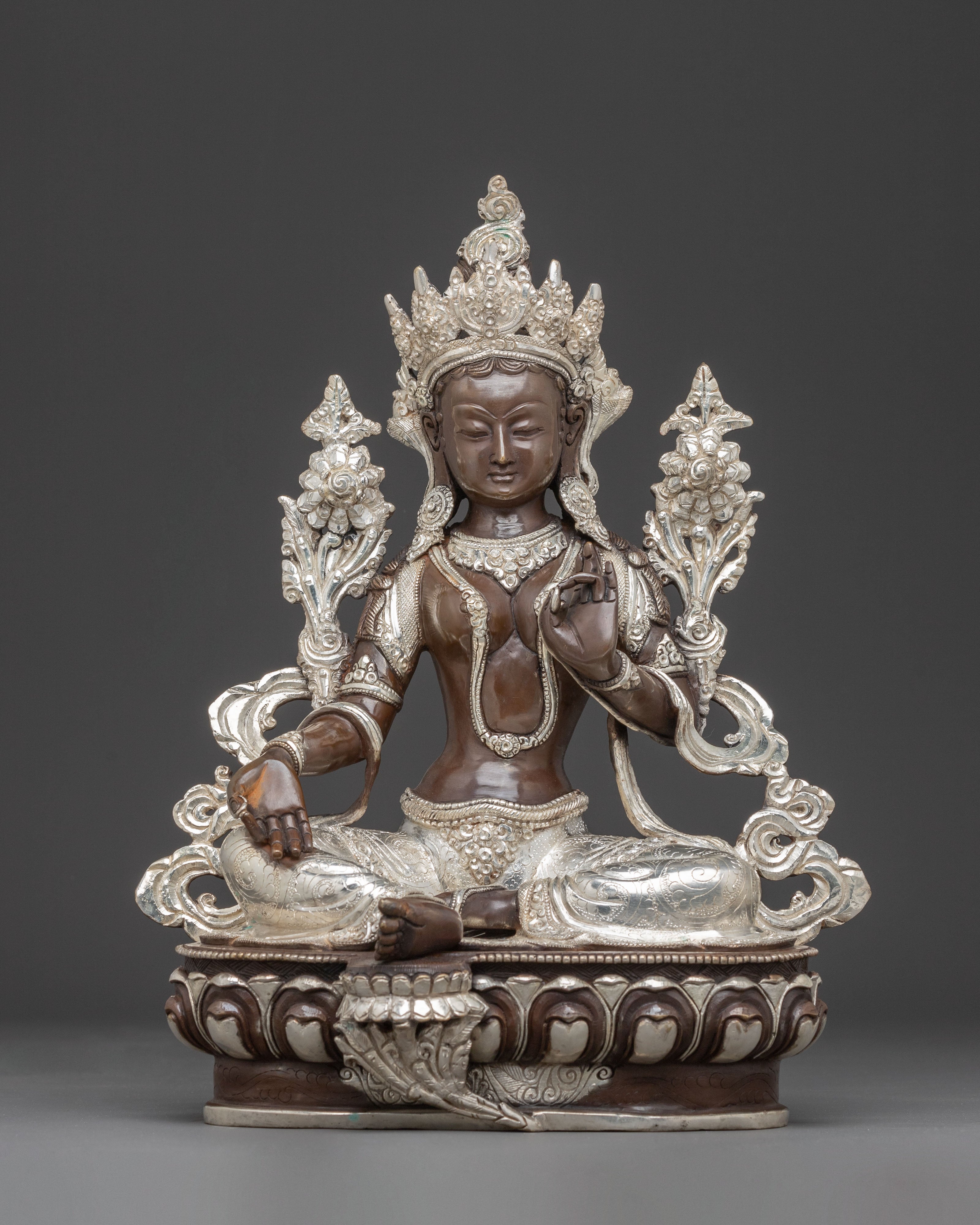 Green Tara Oxidized Copper Artwork