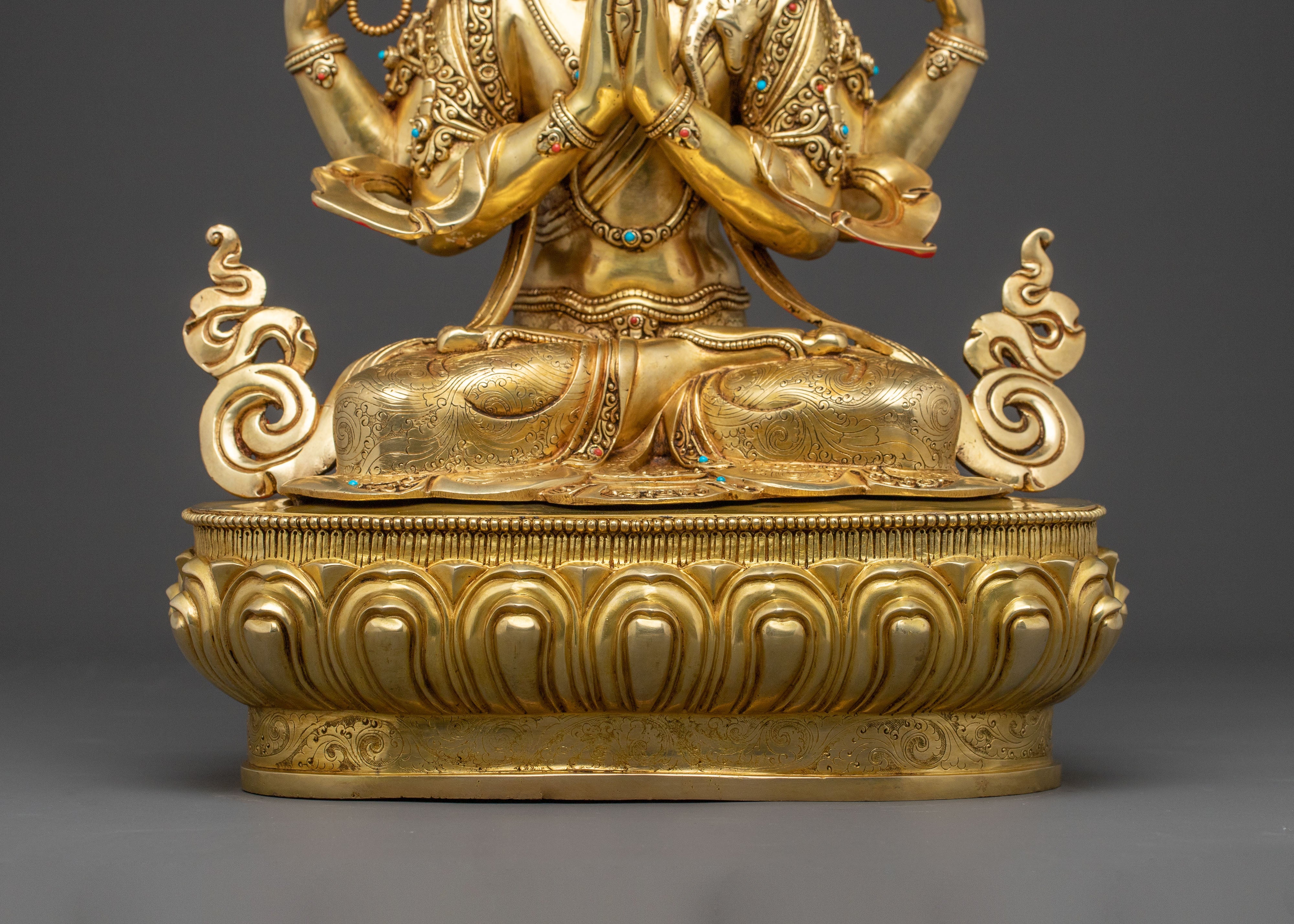 Handcrafted Statue of Avalokiteshvara: Guardian of Compassion