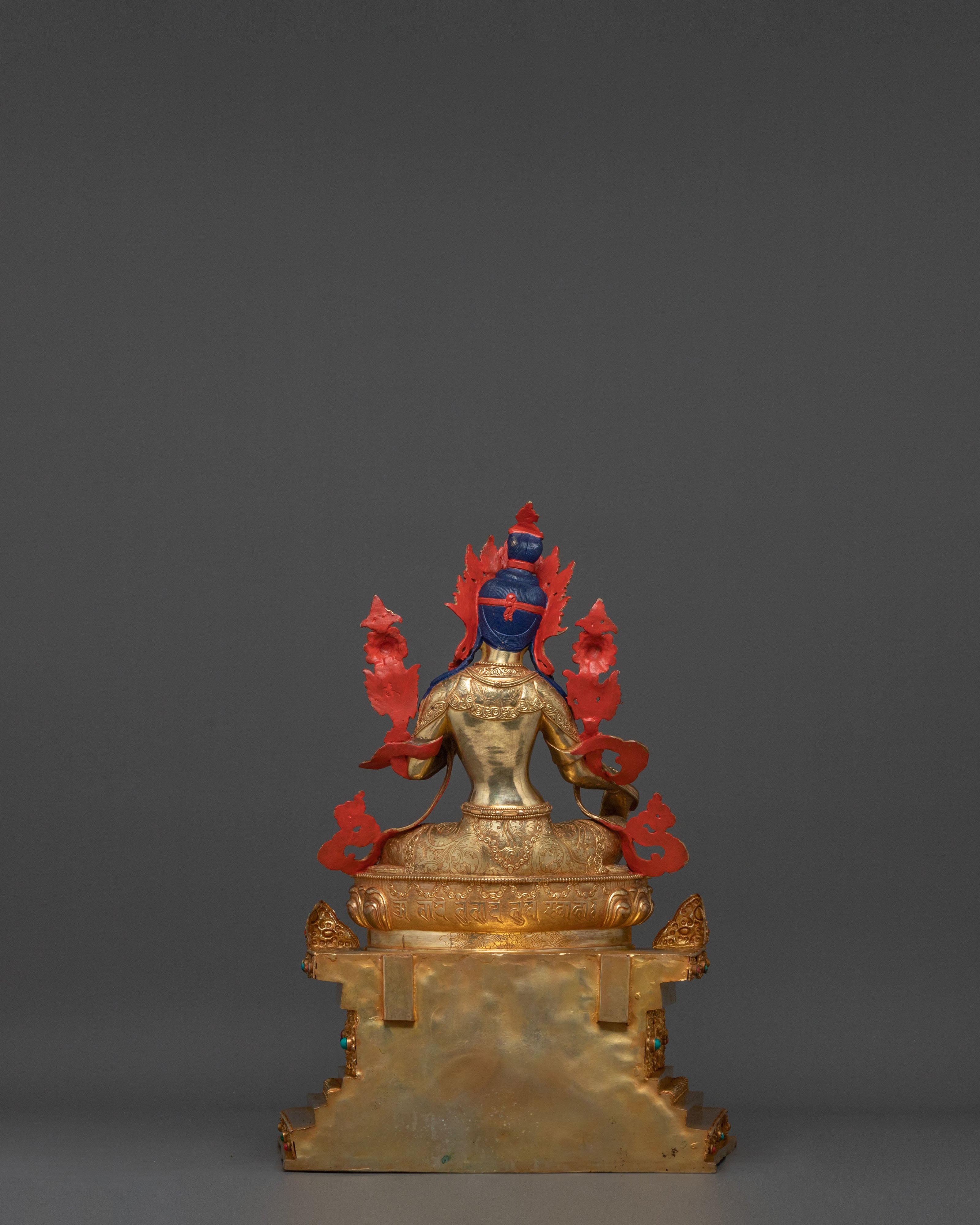 Twenty One Tara Sculpture | 24K Gold Gilded & Gemstone Inlaid