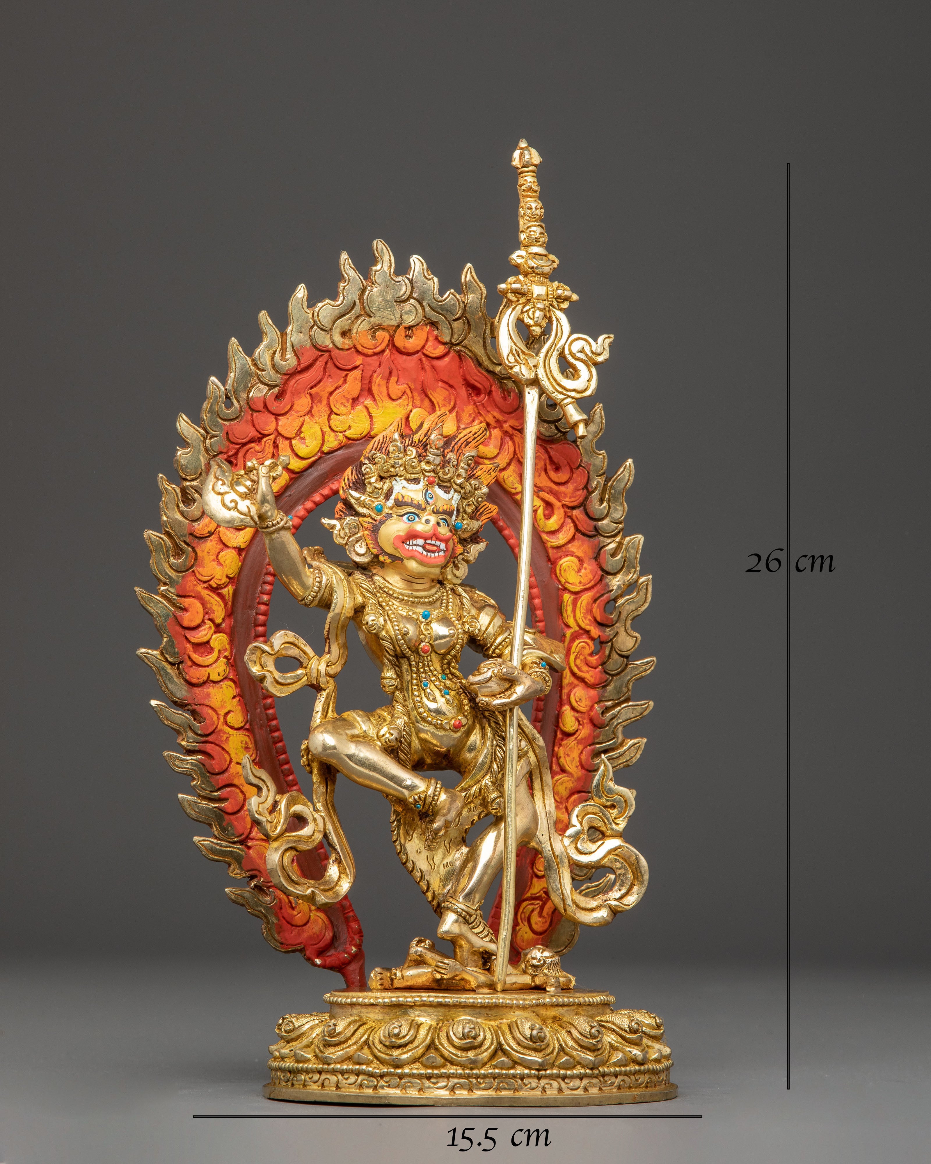 Handcrafted Dharma Protector Simhamukha Statue