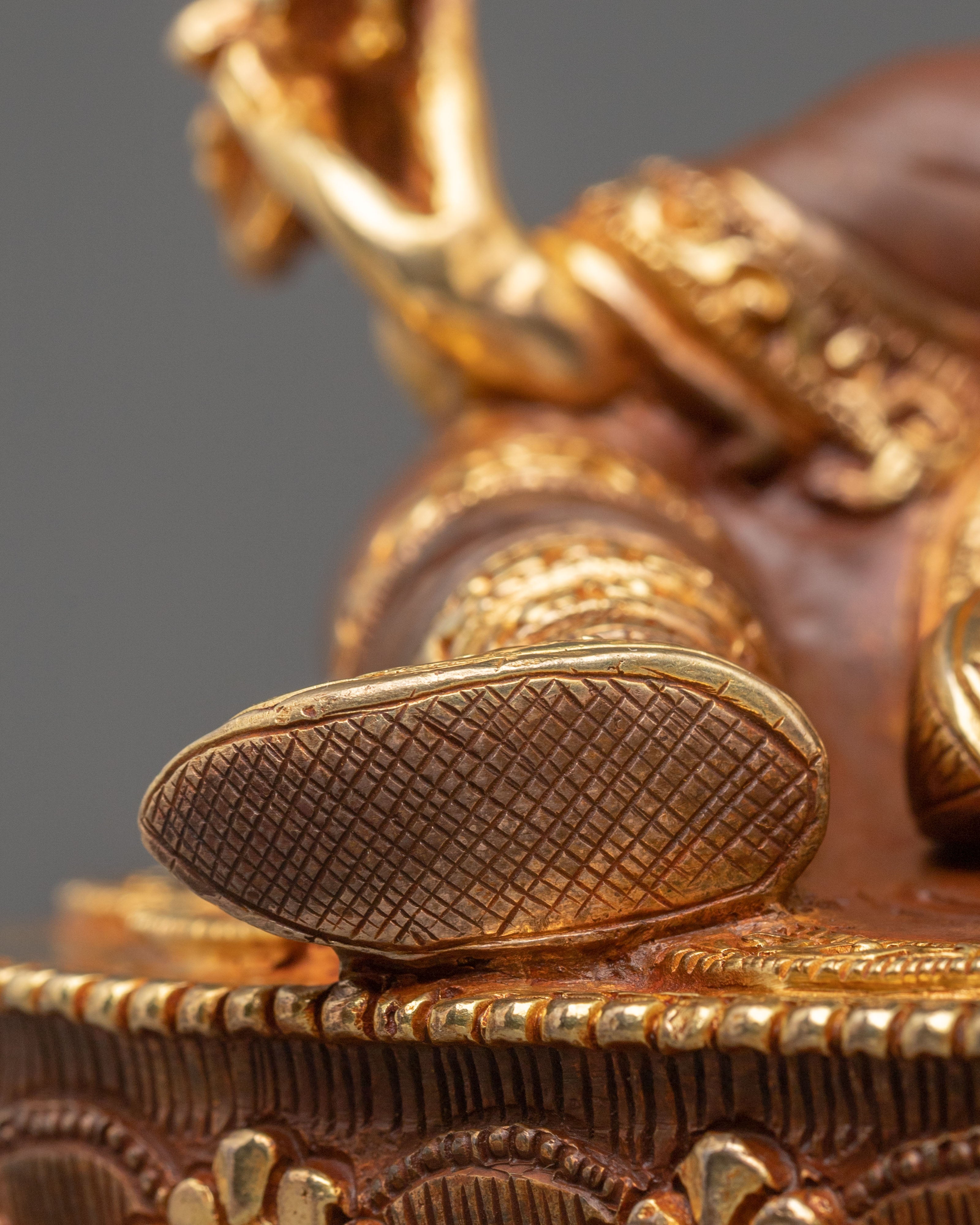 Guru Rinpoche Hand-Carved Statue | Buddhist Altar Decor