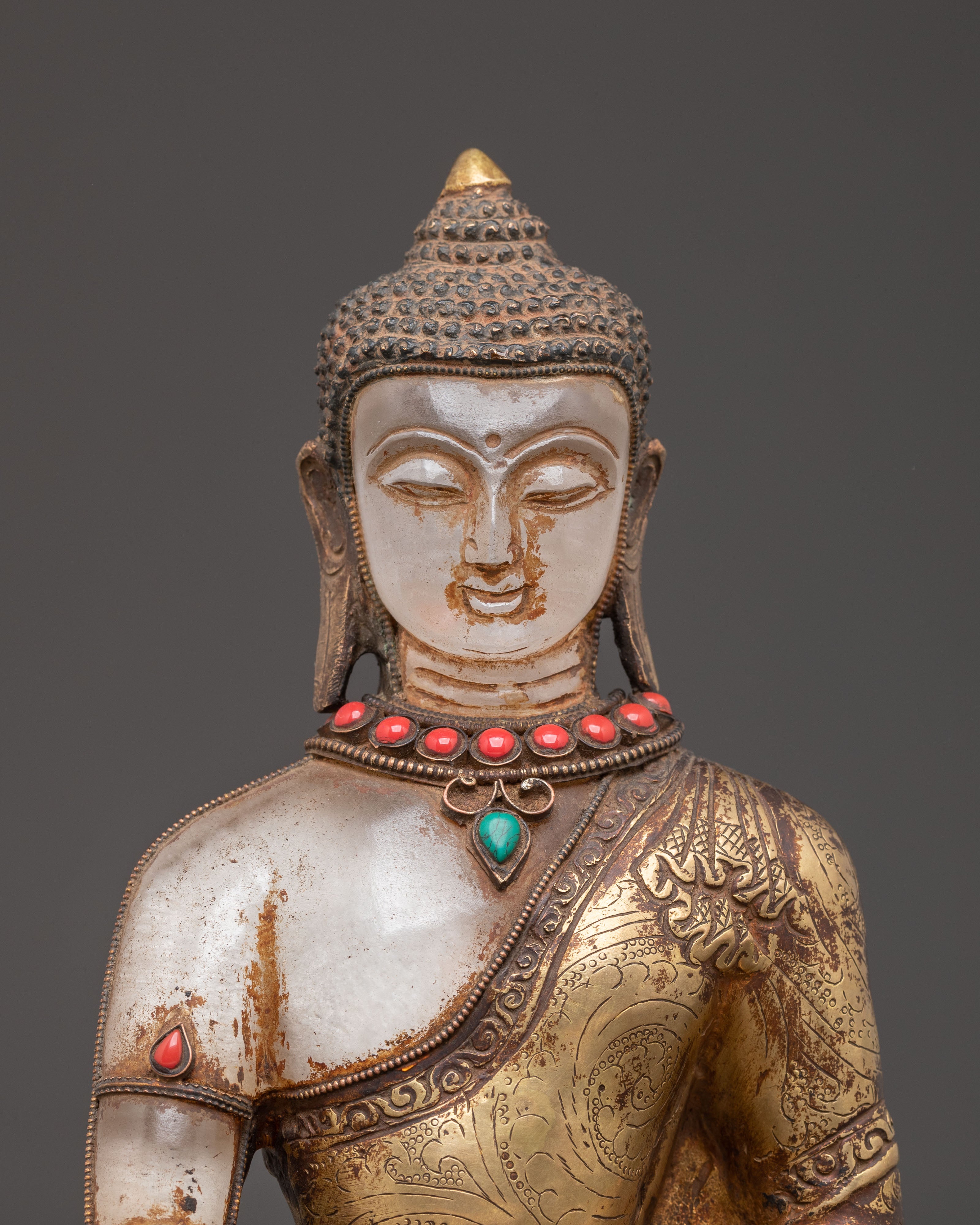 Golden Handmade Statue of Medicine Buddha | Buddha of Healing