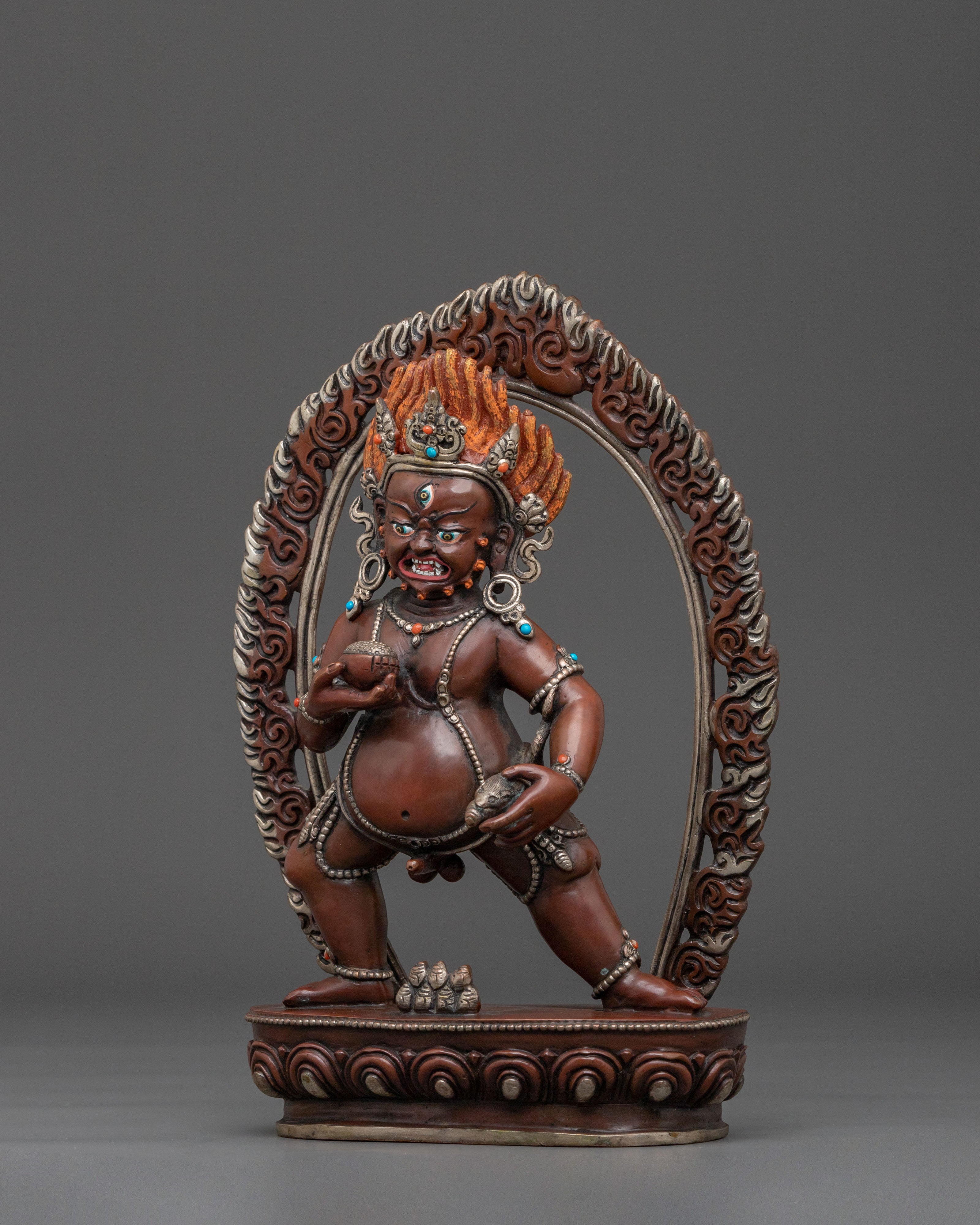 Black Dzambhala Oxidized Copper Sculpture | Wealth God