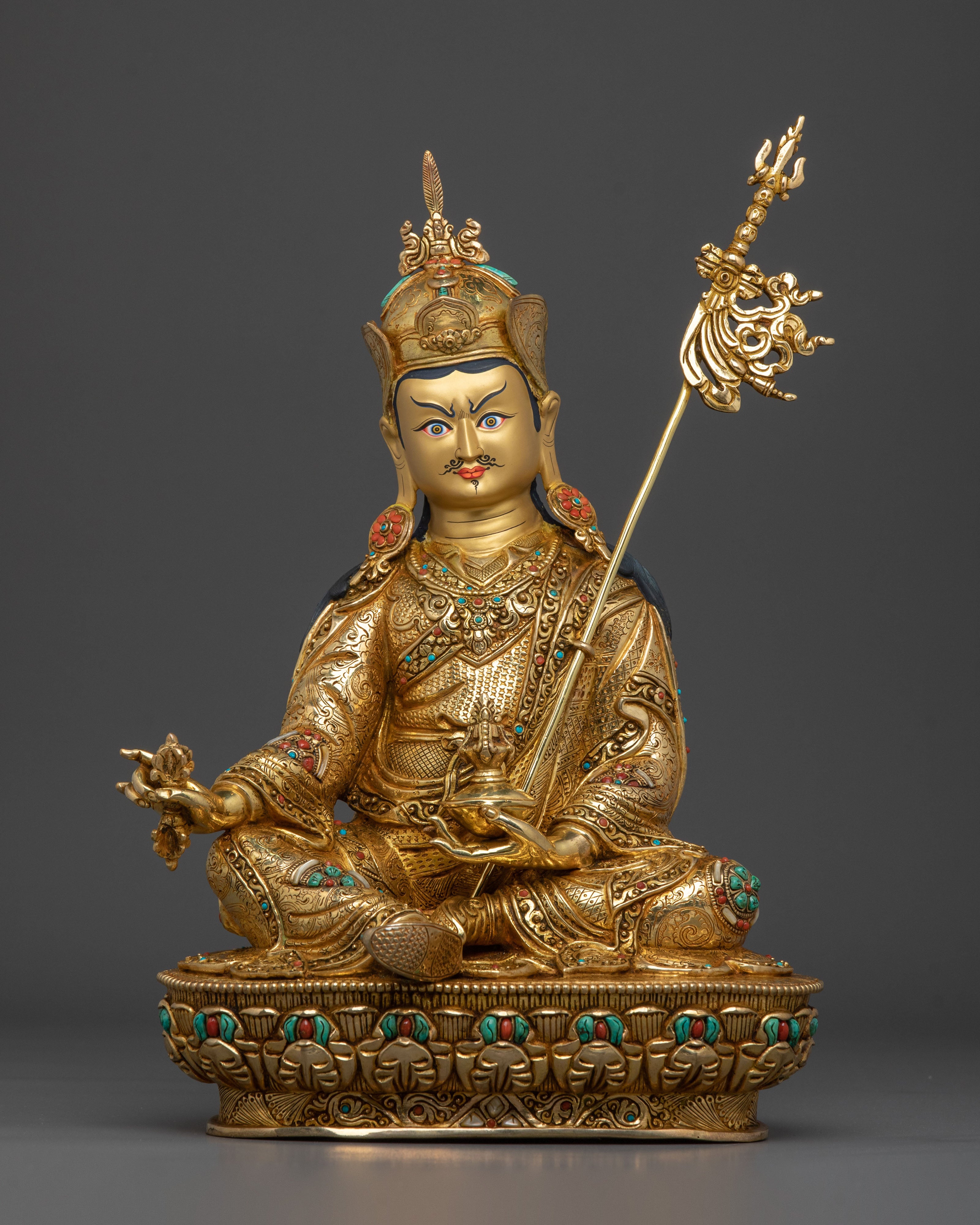 Traditional Handmade Tibetan Guru Rinpoche Statue