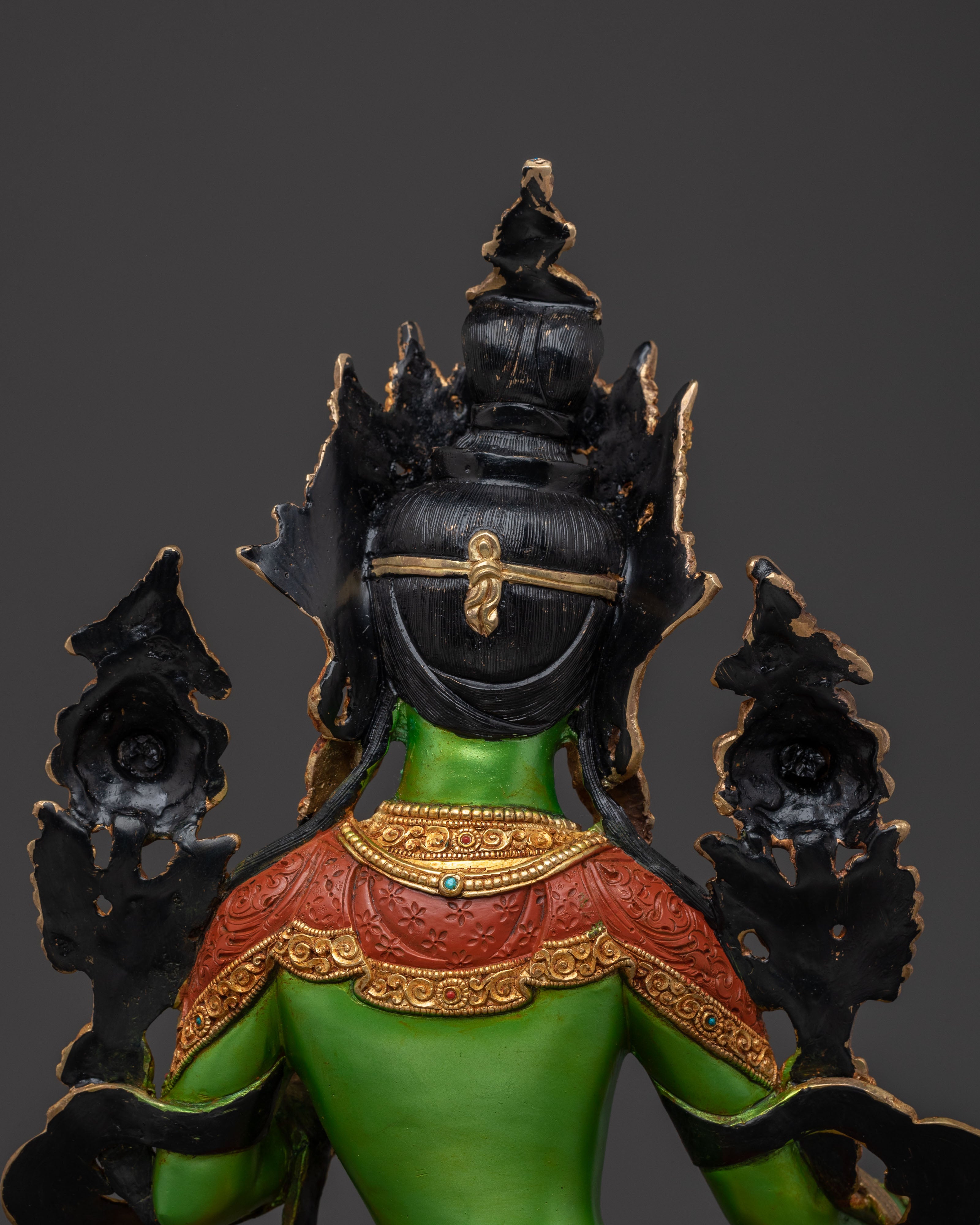 Mother Green Tara Statue | Lotus Seated Guardian