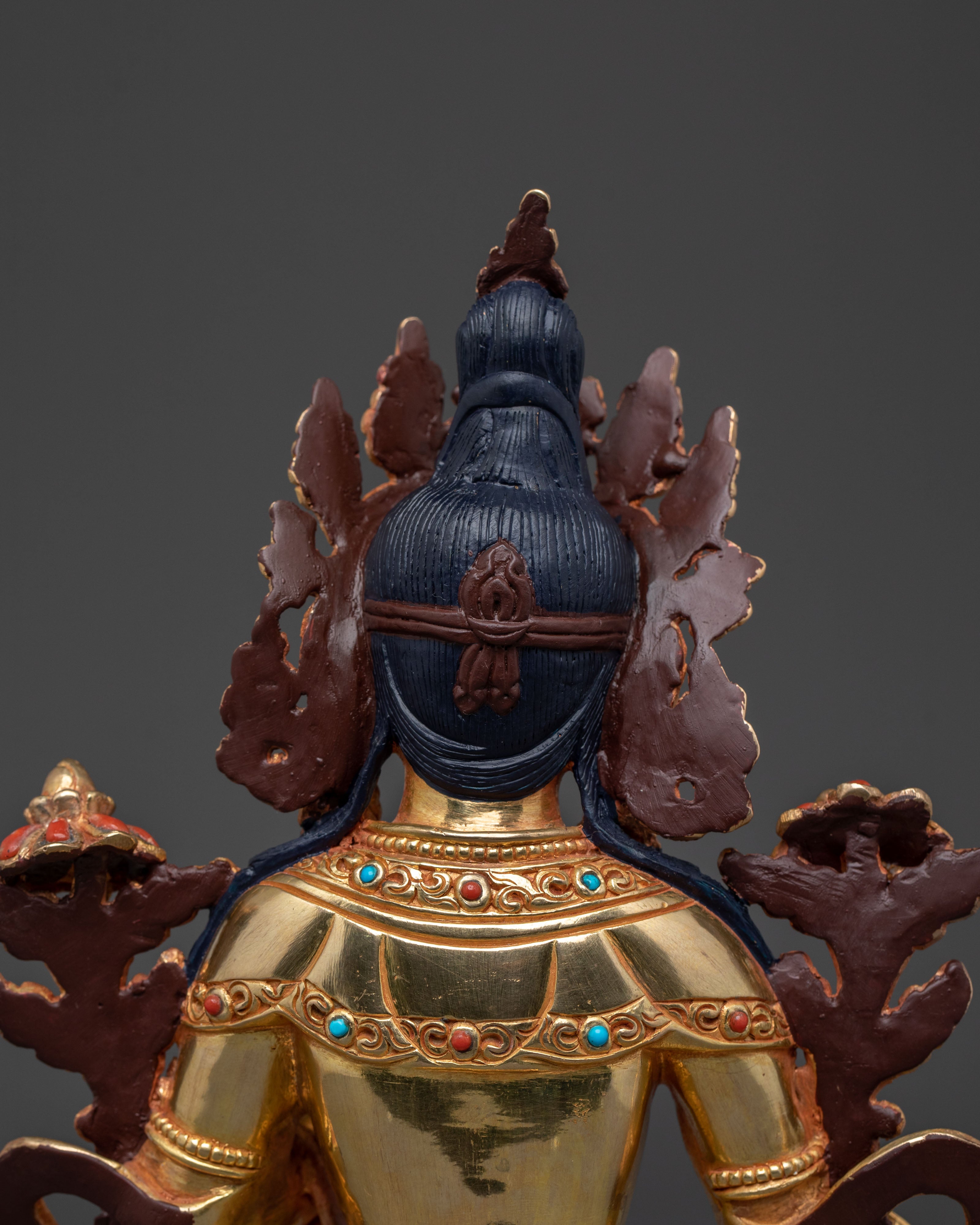 Green Tara 24K Gold Gilded Statue | Himalayan Artistry
