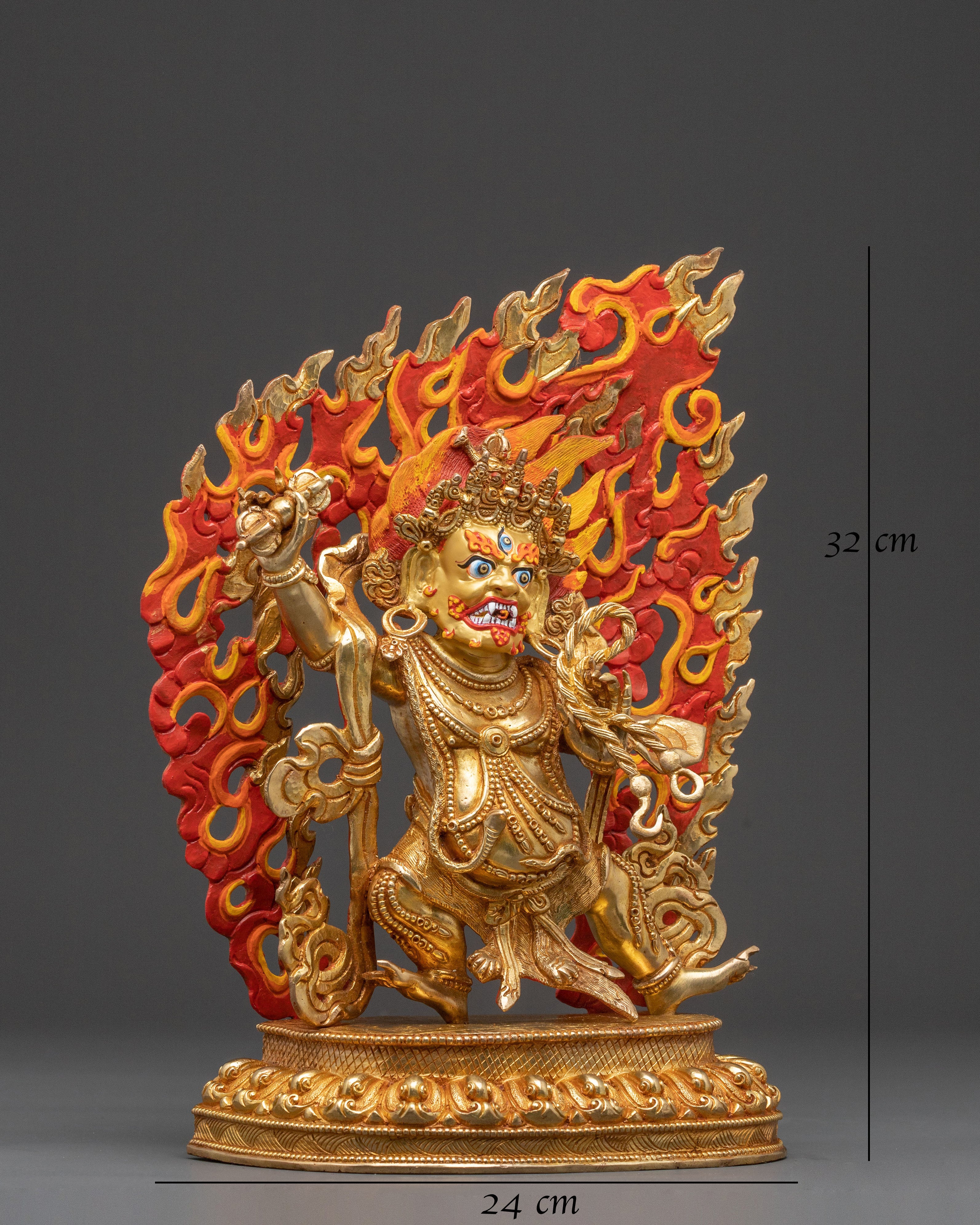 Handcrafted Vajrapani Divine Statue — 24K Gold Gilded Statue