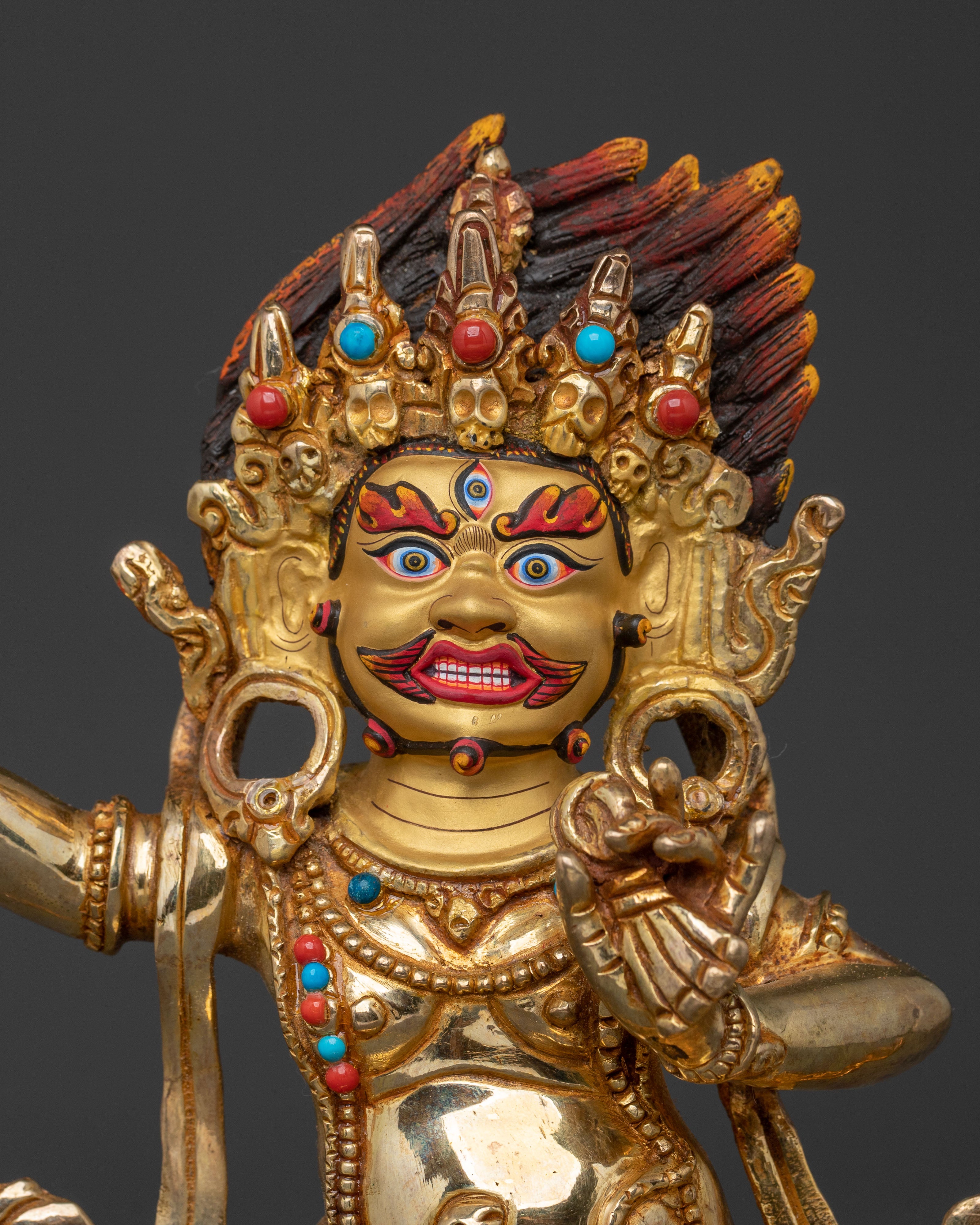 Thunderbolt Holder Vajrapani Icon | Buddhist Wrathful Deity Sculpture