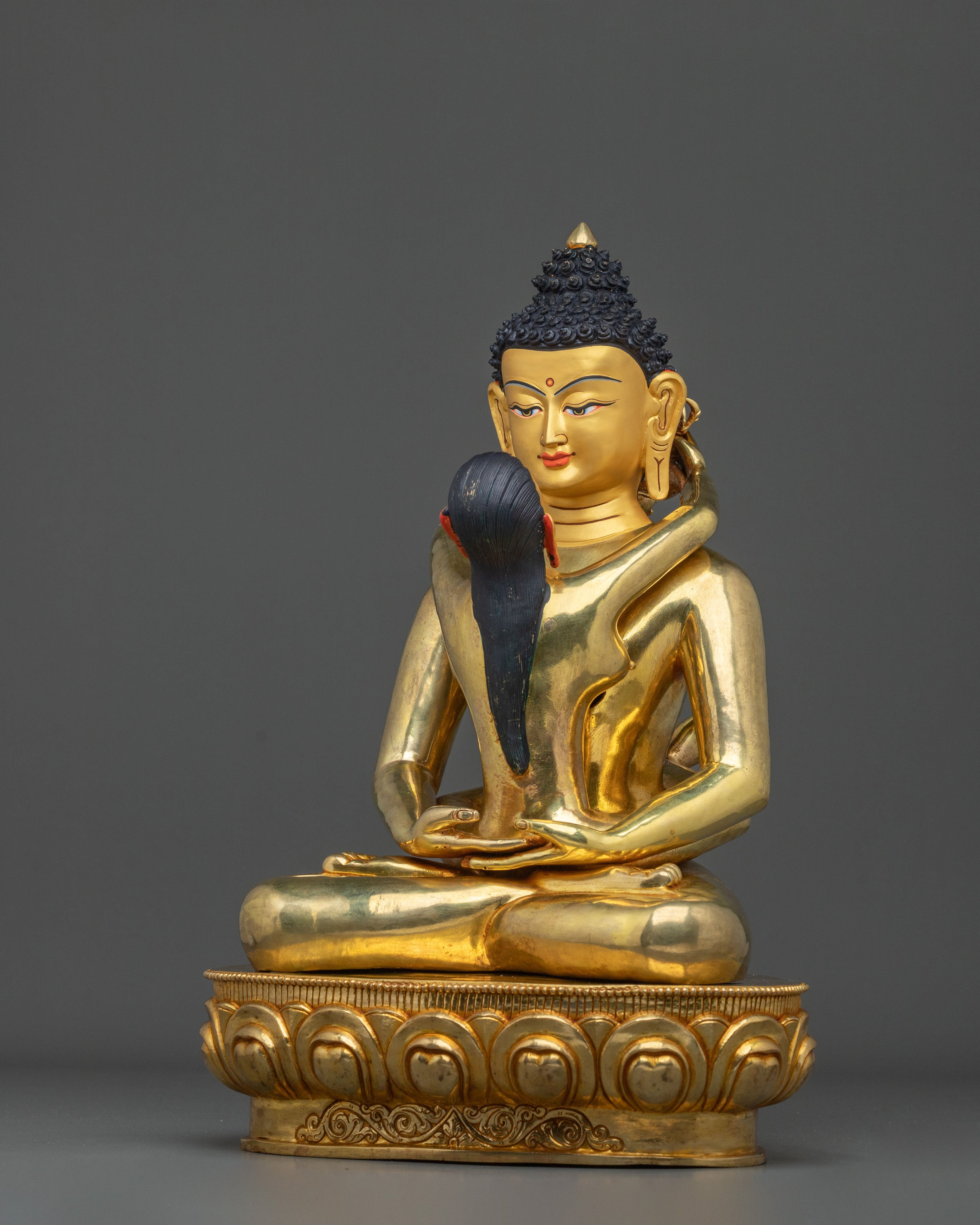 Samantabhadra Statue with Consort | 24K Gilded Copper Figurine