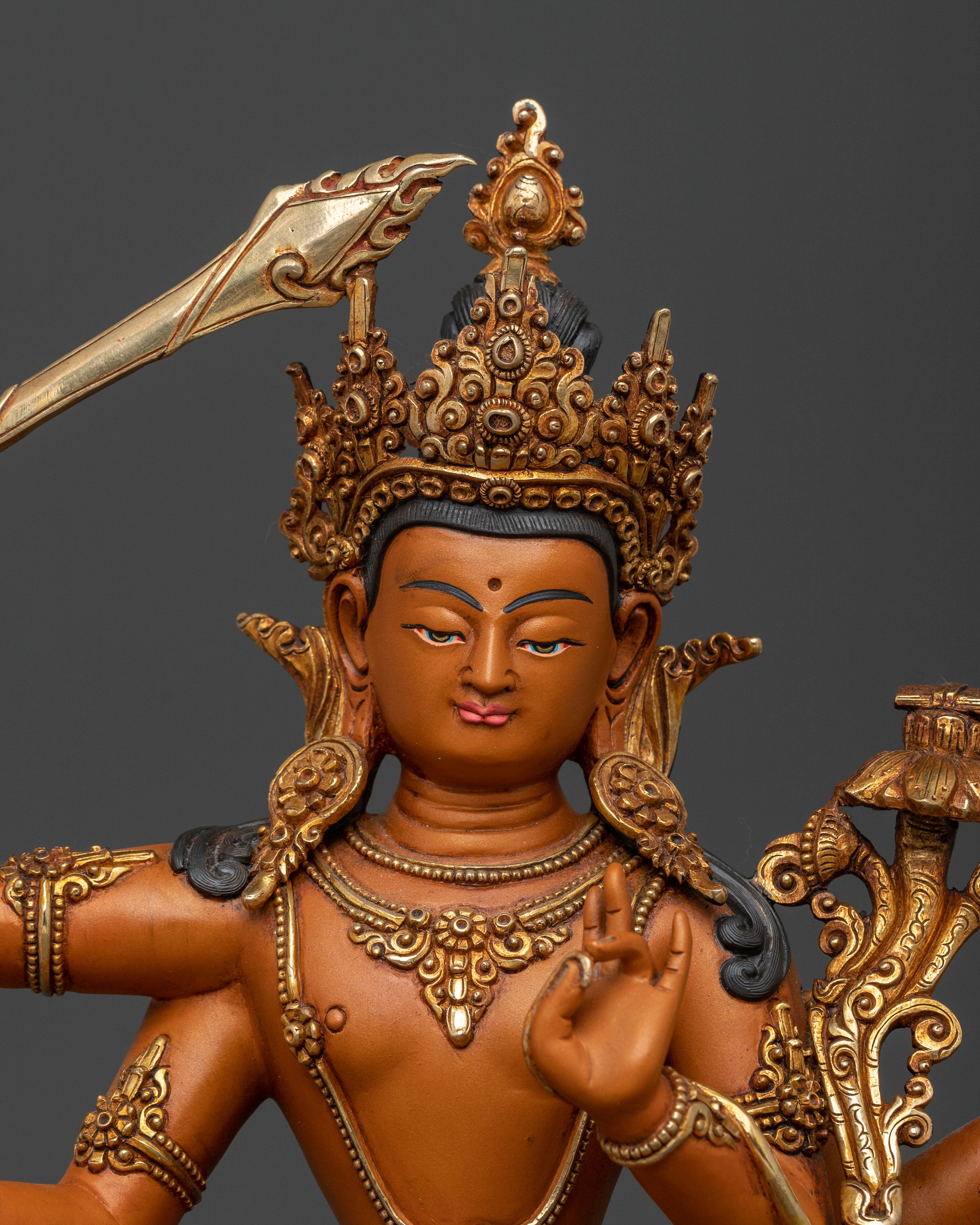 Handcrafted Maha Manjushri Statue: Divine Form