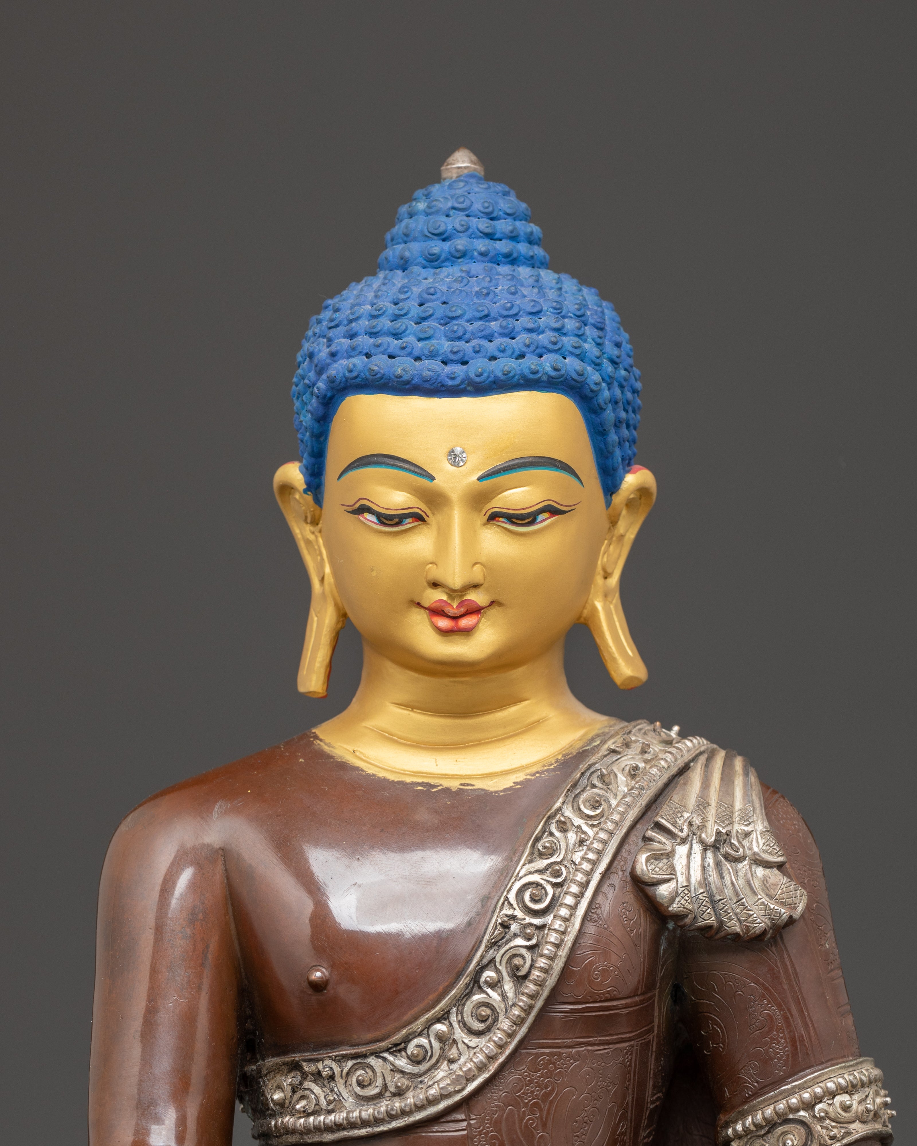 Handmade Oxidized Shakyamuni Buddha Statue | Home Decor