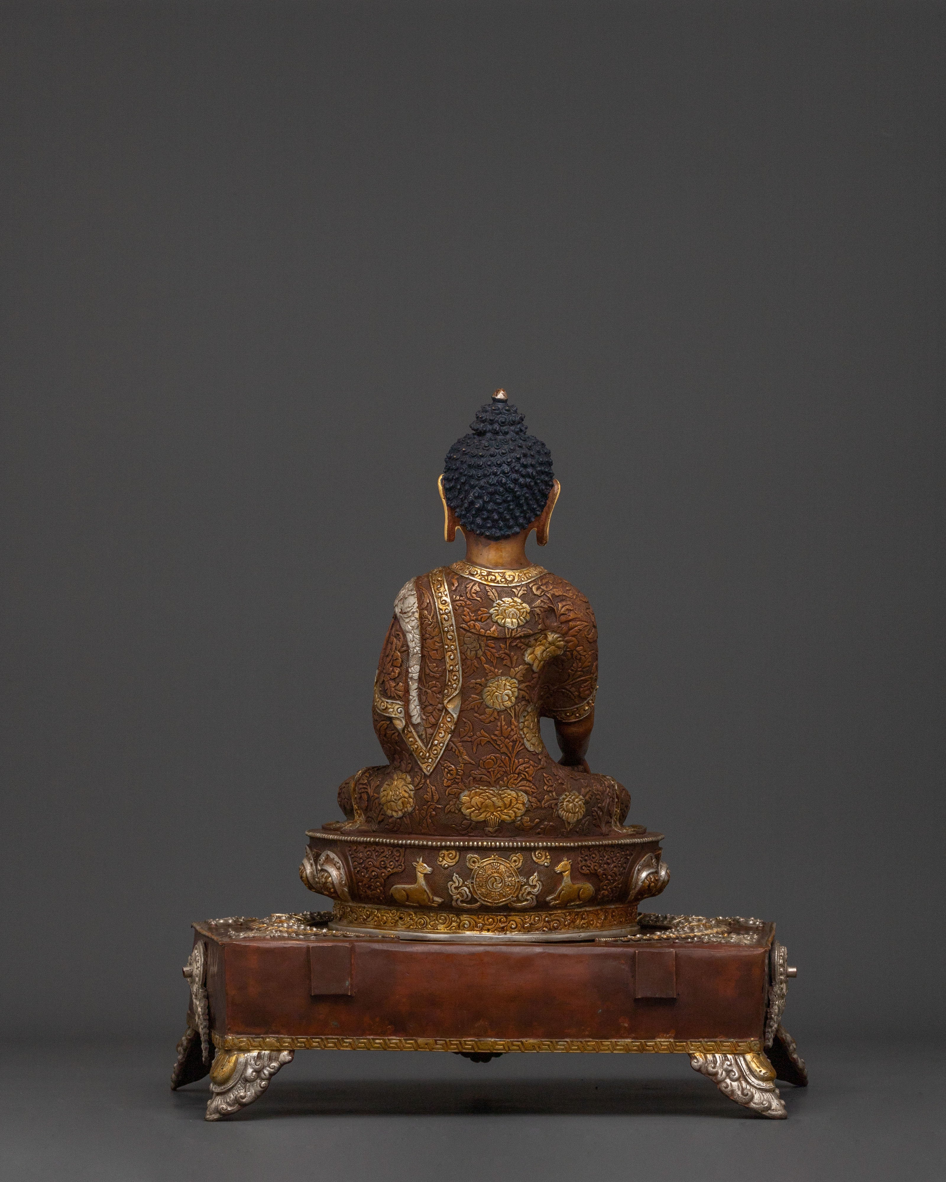 Shakyamuni Buddha Himalayan Statue on Throne