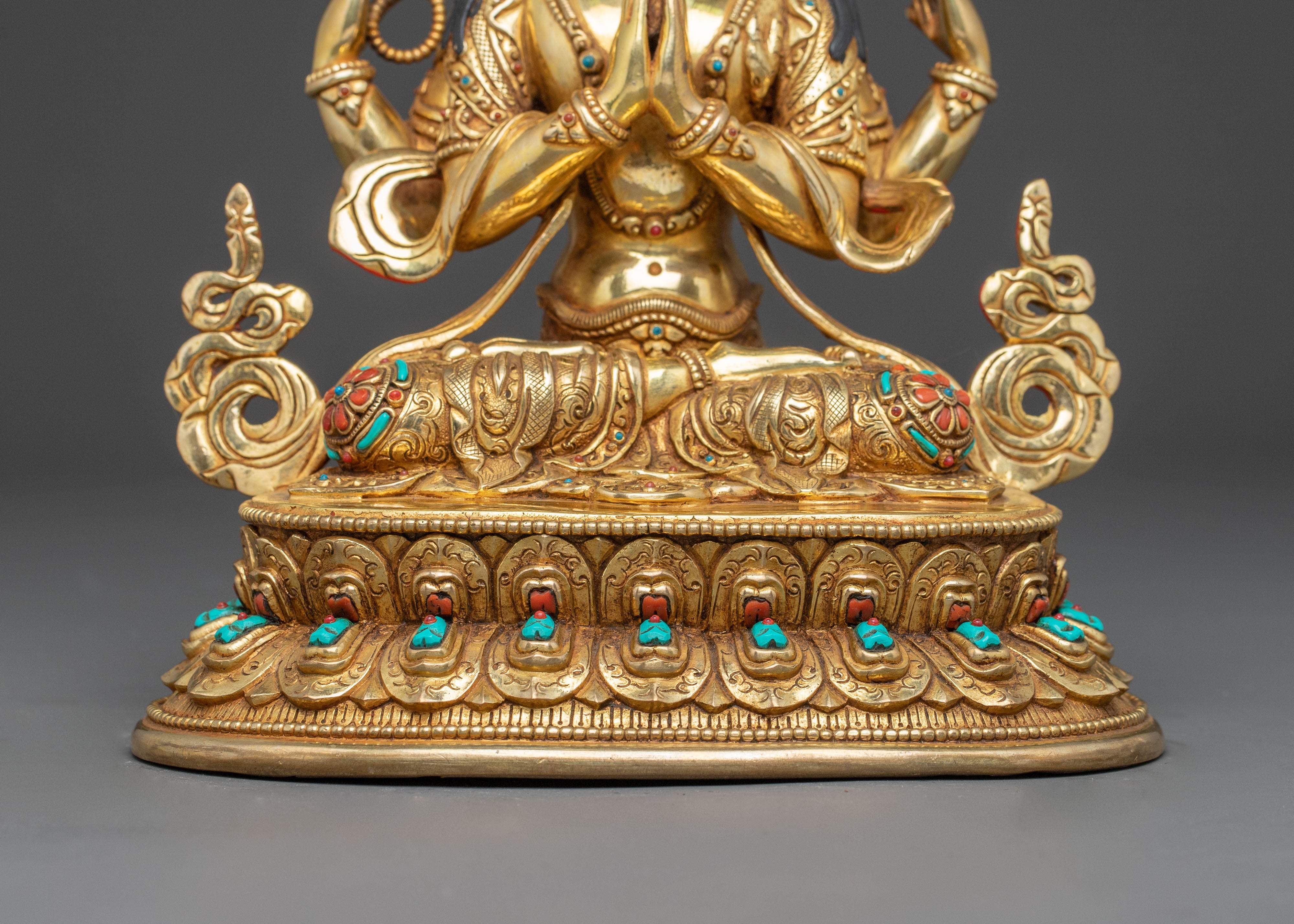 Handmade Bodhisattva Chenrezig Statue for Altar | Avalokiteshvara - Lord of Compassion