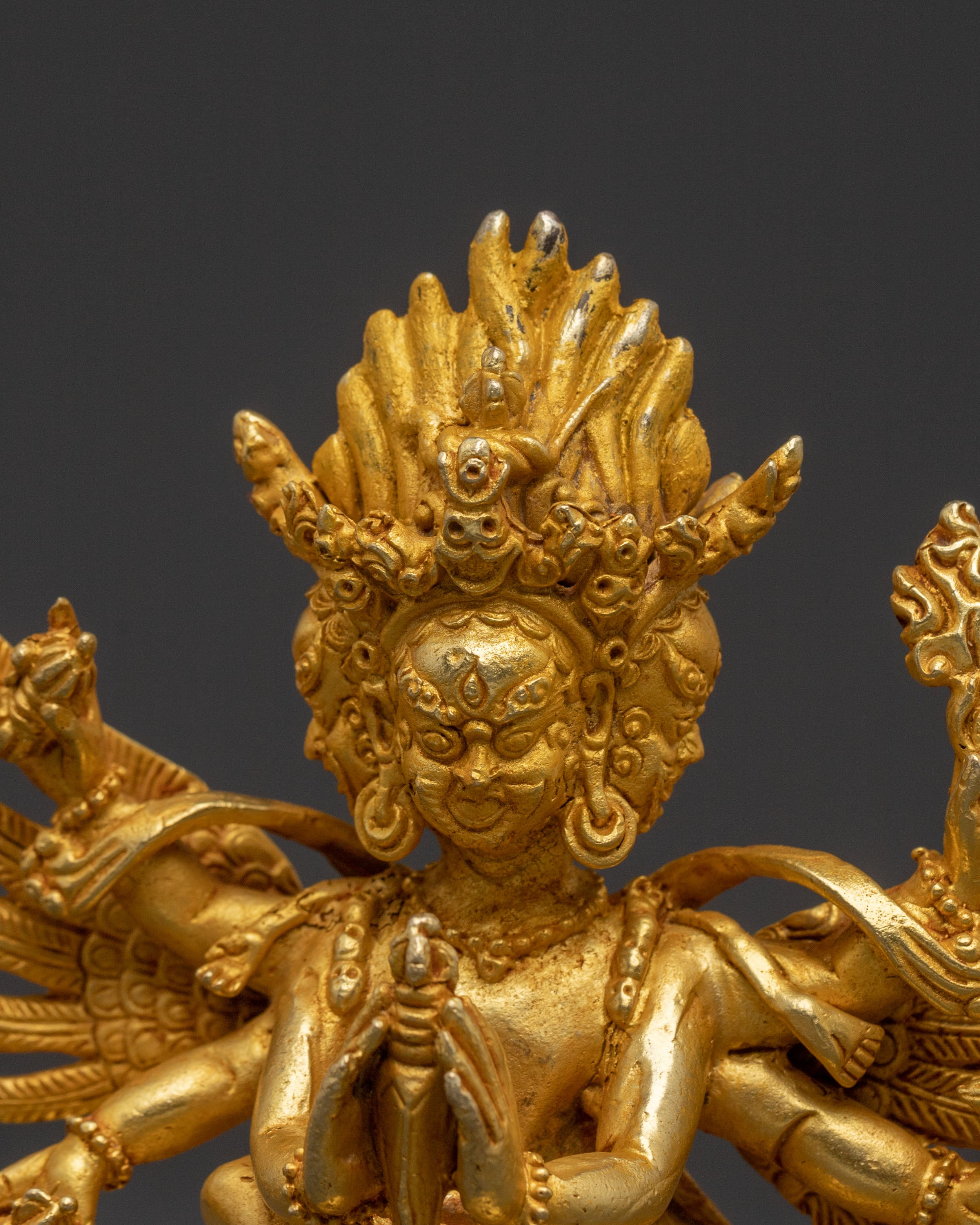 Vajrakilaya Traditional Statue – Sacred Protector Gold Finish