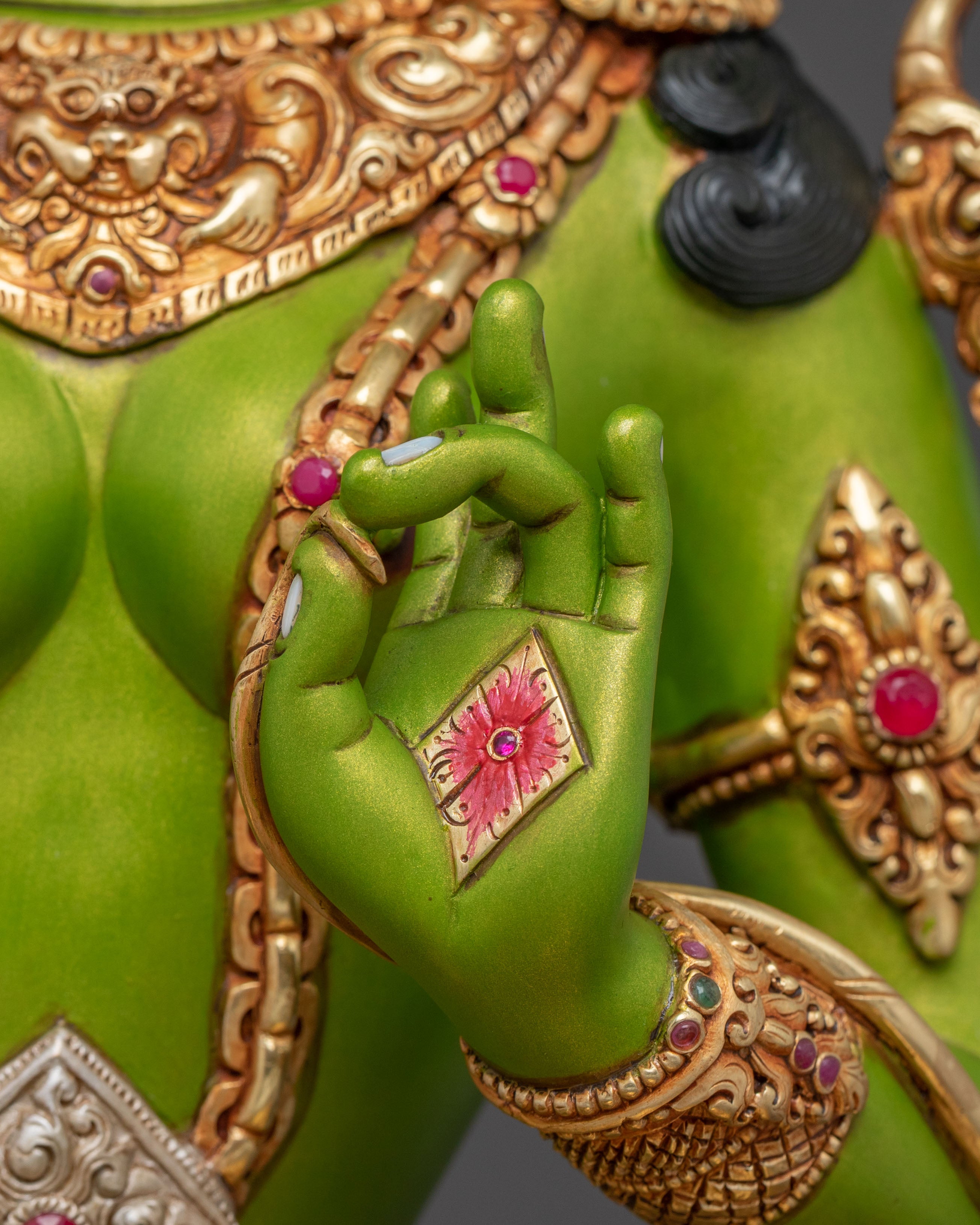 Green Tara Copper Statue | Goddess of Compassion