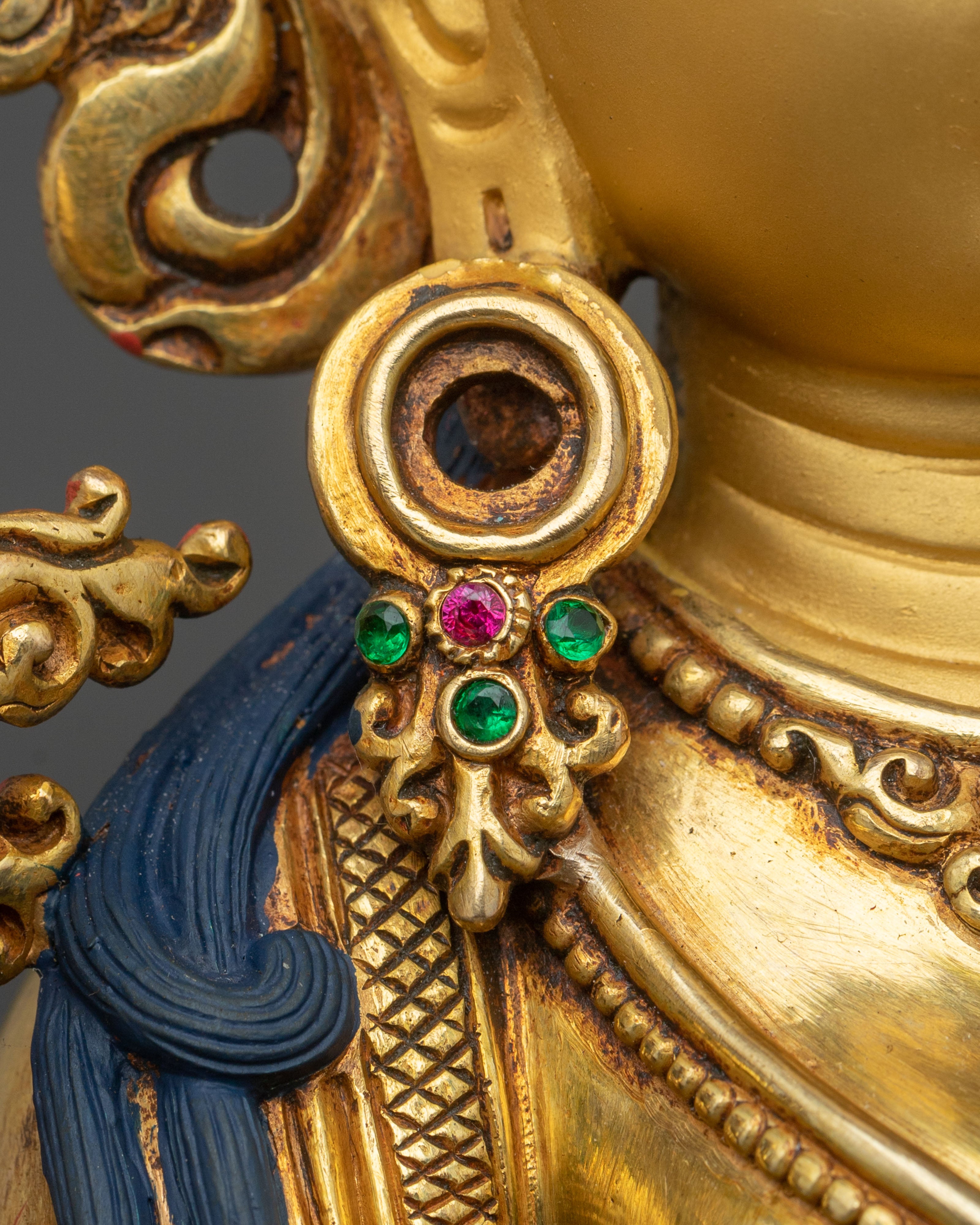 Green Tara 24K Gold Gilded Sculpture | Buddhist Protector