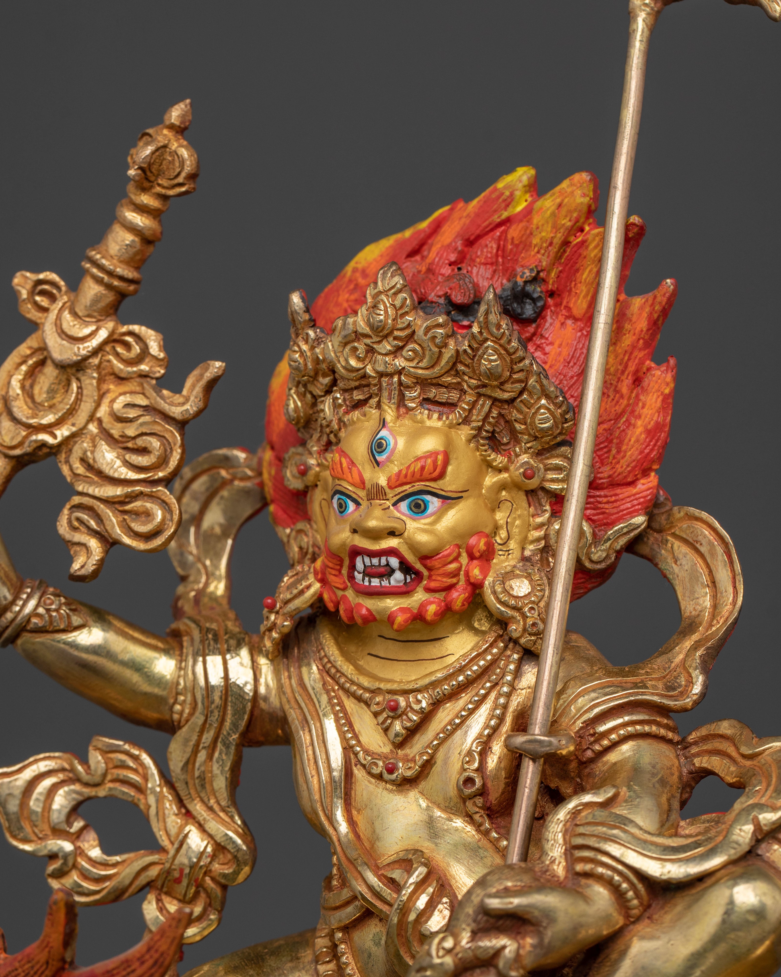 Sacred White Dzambhala Wealth Protector Statue