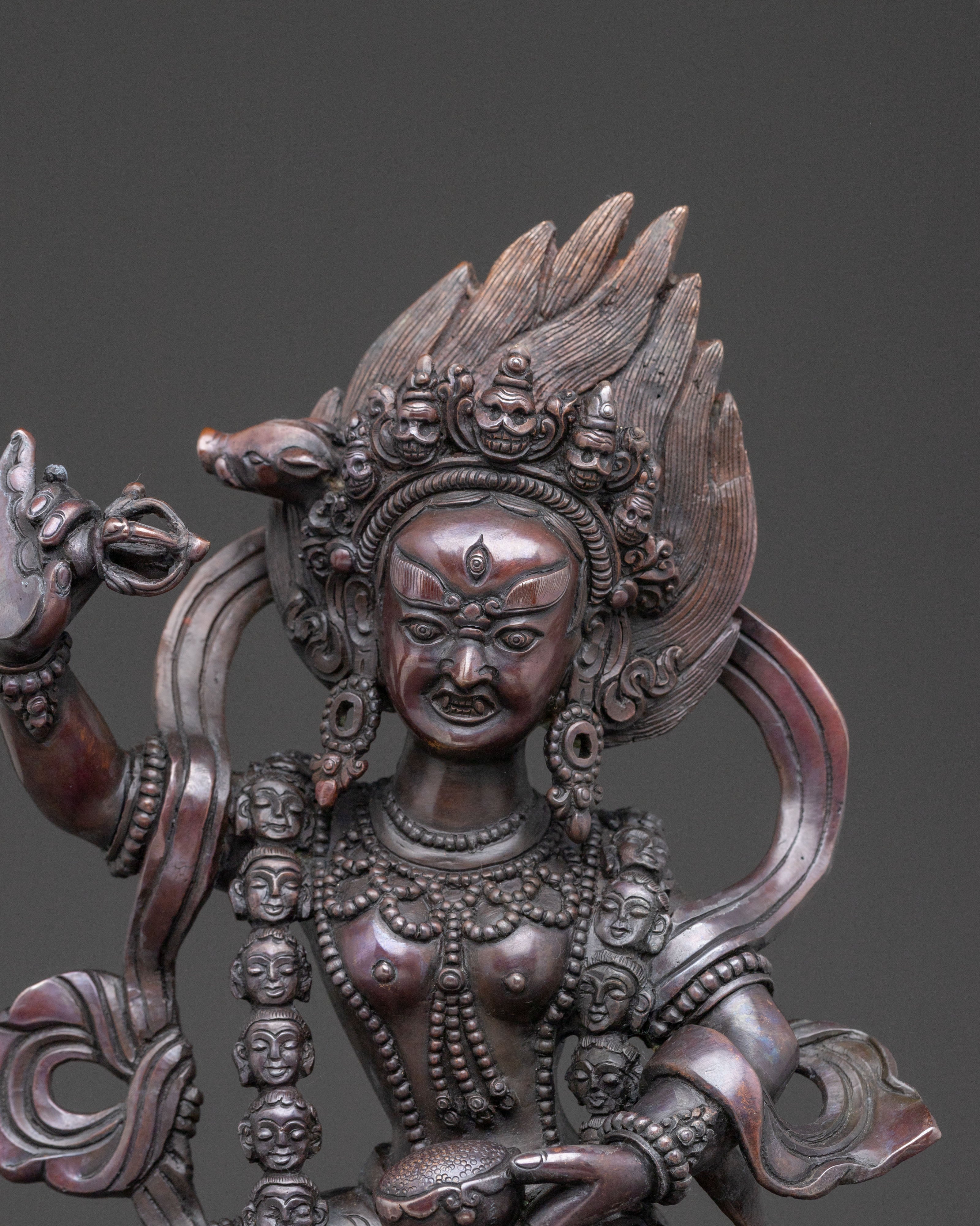 Dorje Phagmo Statue | Oxidized Copper Serenity