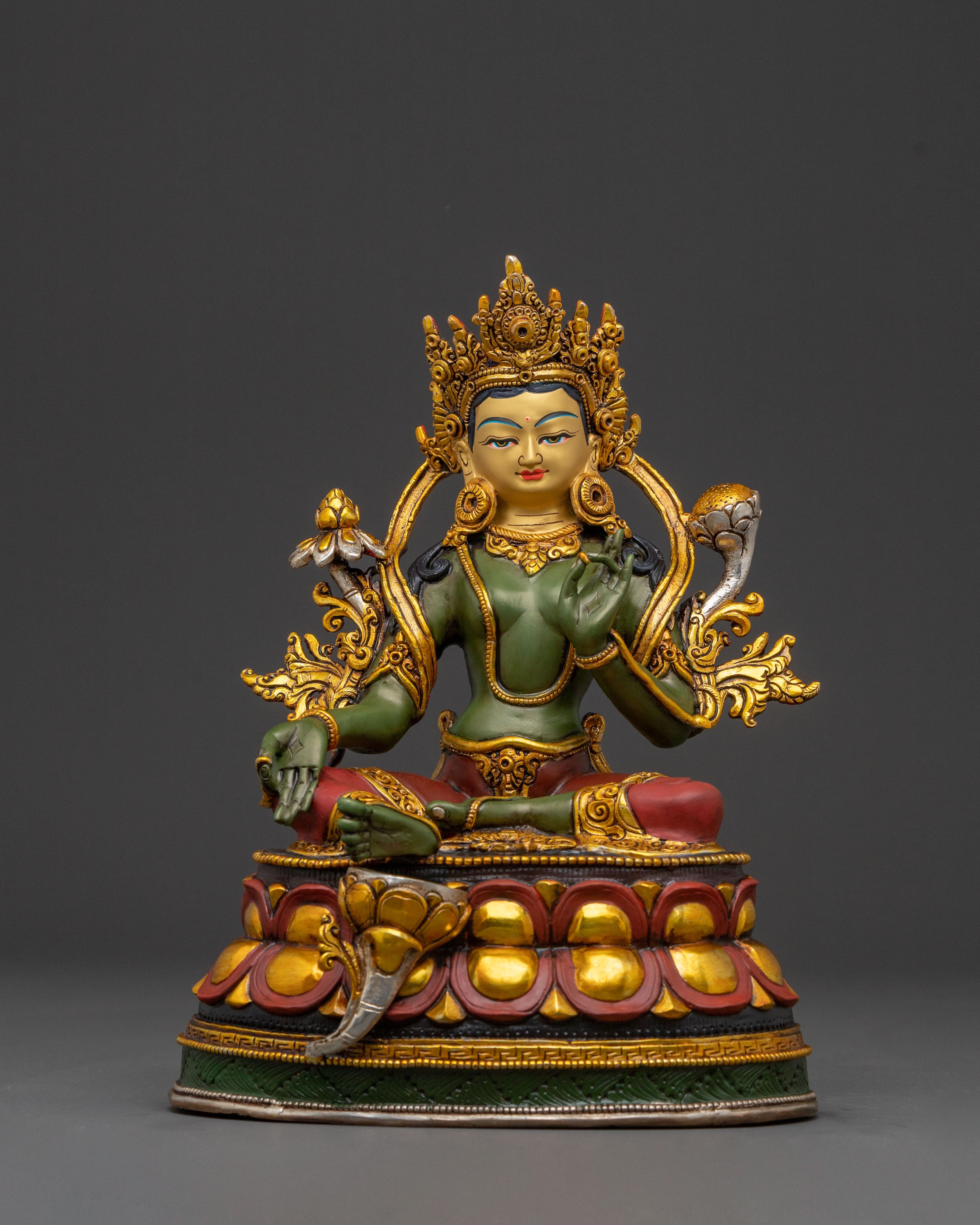 Green Tara Handcrafted Sacred Statue | Goddess of Compassion
