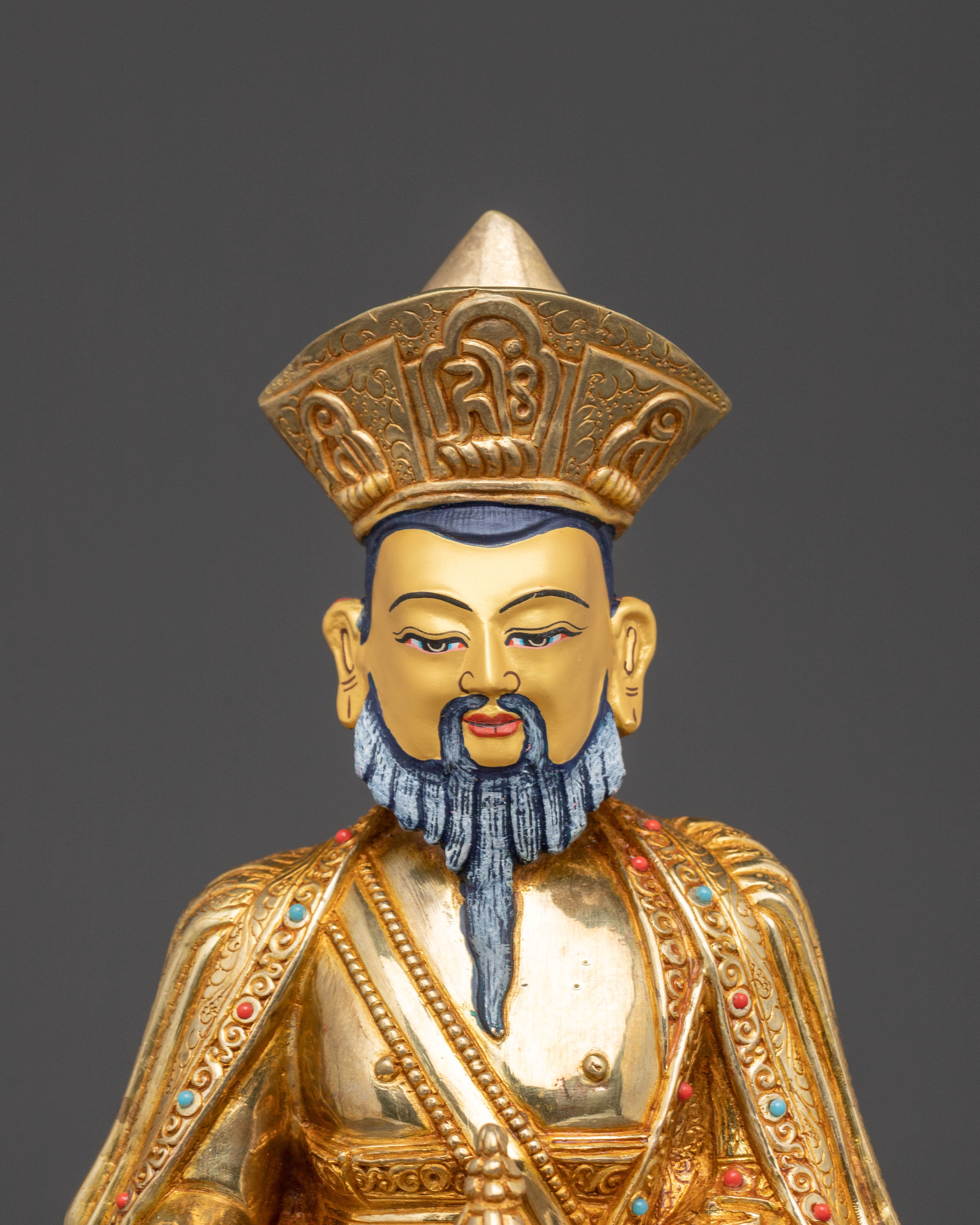 Guru Shapdum Meditation Statue | Exquisite Copper Artistry