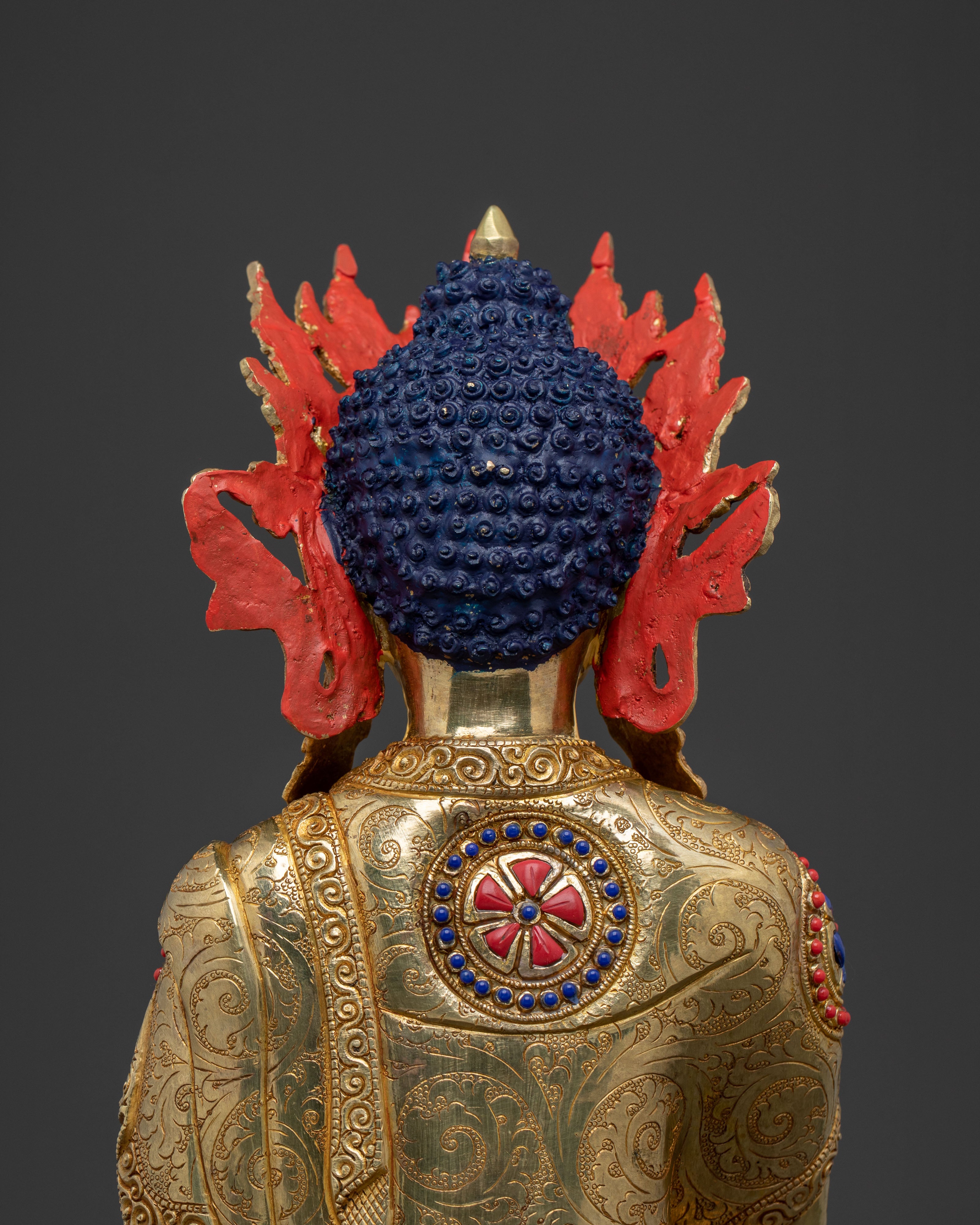 Crown Shakyamuni Buddha Spiritual Statue | 24K Gold Gilded