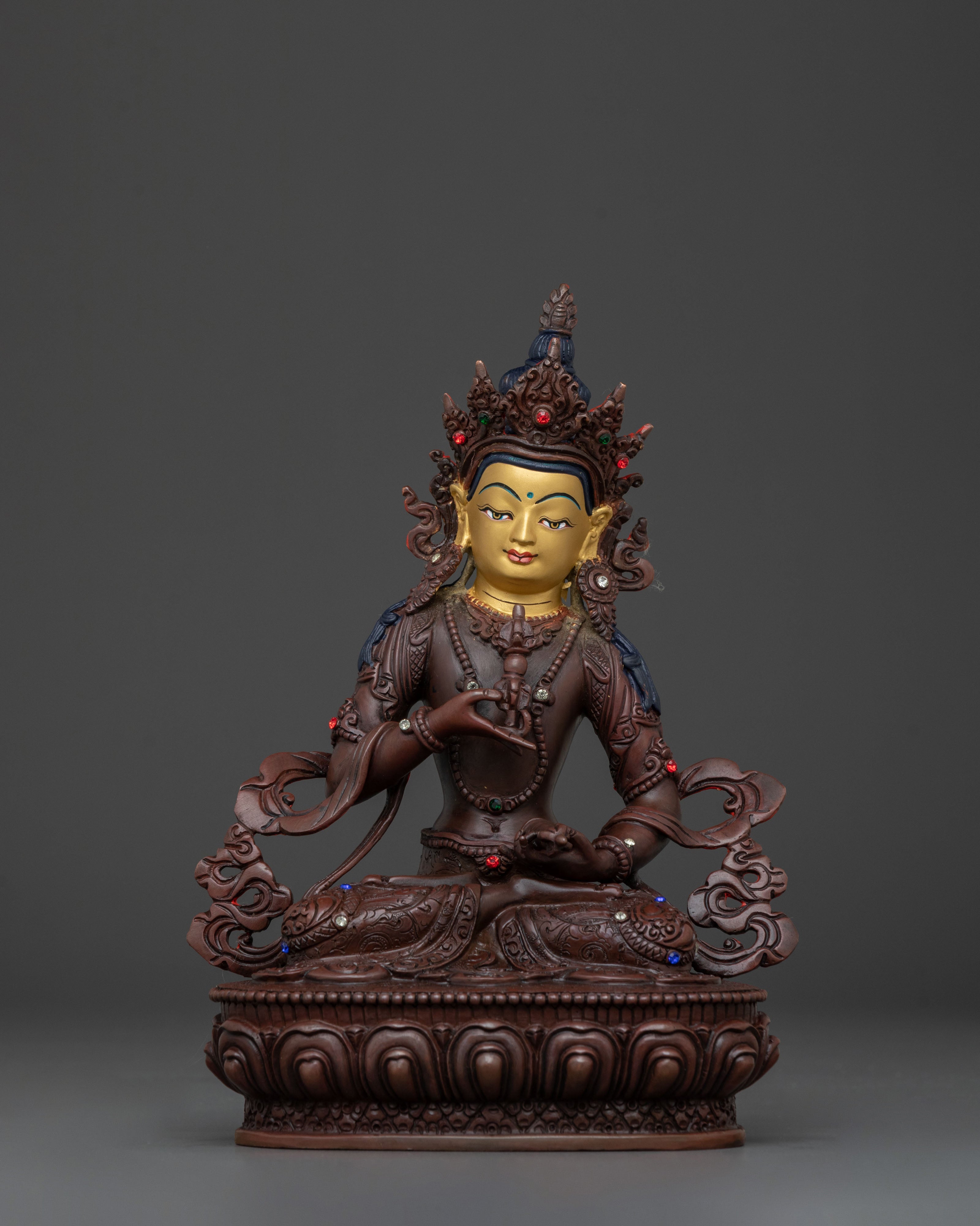Vajrasattva Statue of Ultimate Purity | Oxidized Copper Sculpture