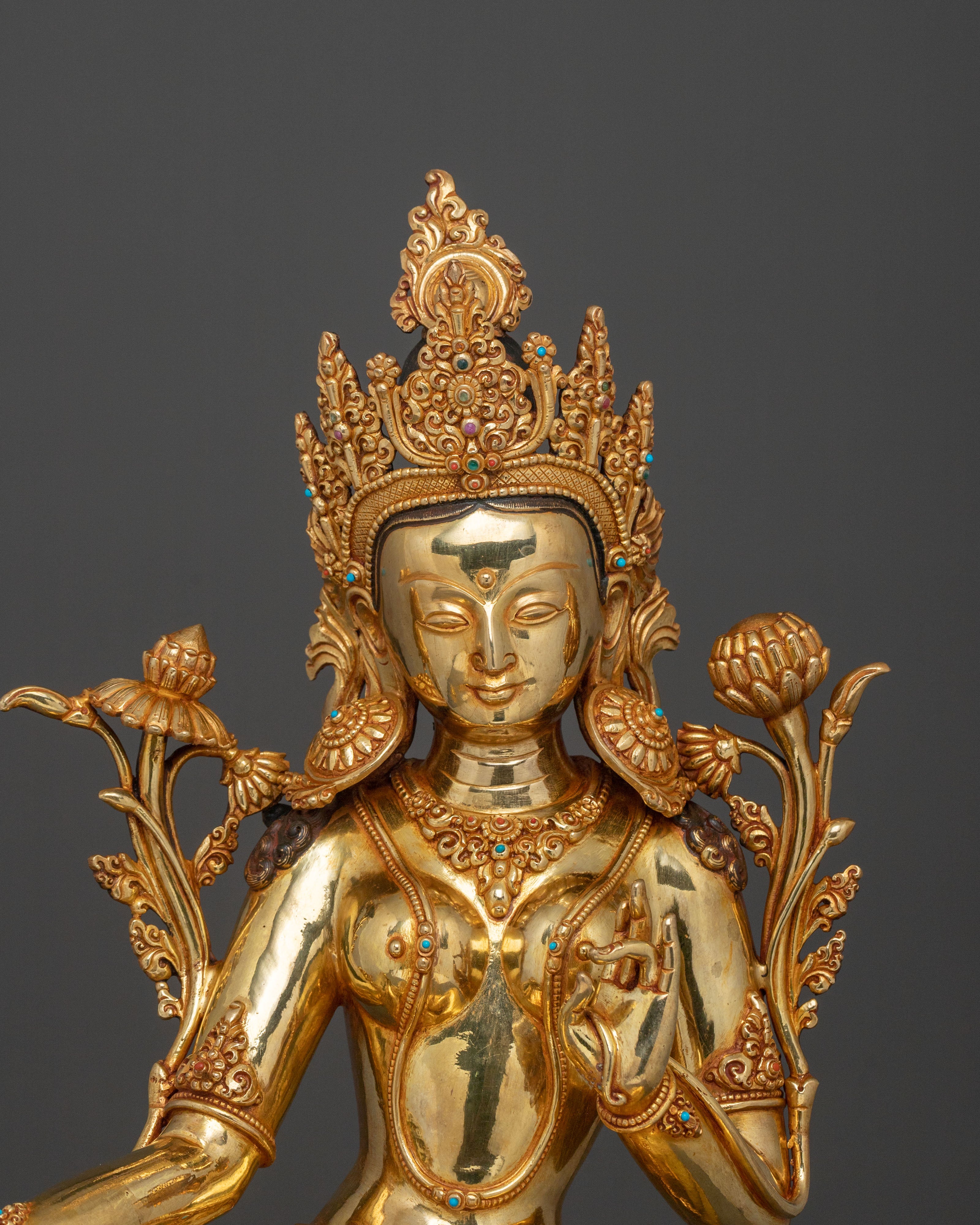 Green Tara Blessing Sculpture | Meditation Decor