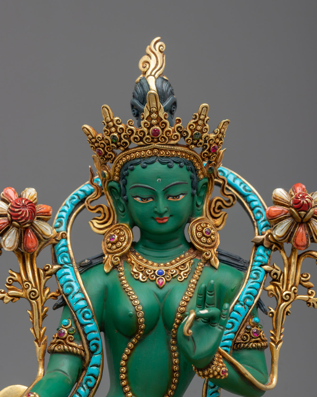 Shyamatara Copper Sculpture | Tibetan Guardian Figurine
