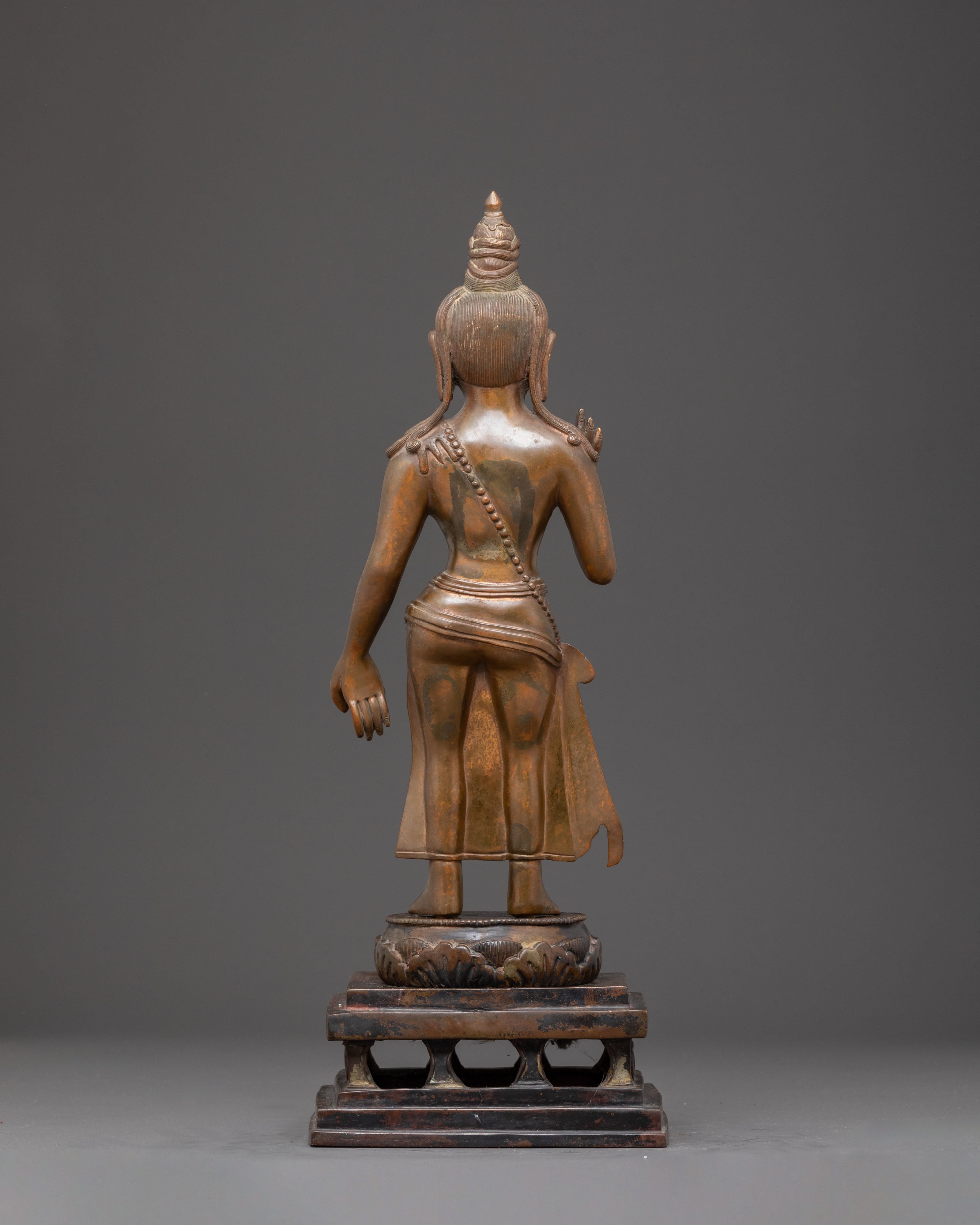 Standing Maitreya Buddha Copper Statue | The Future Buddha