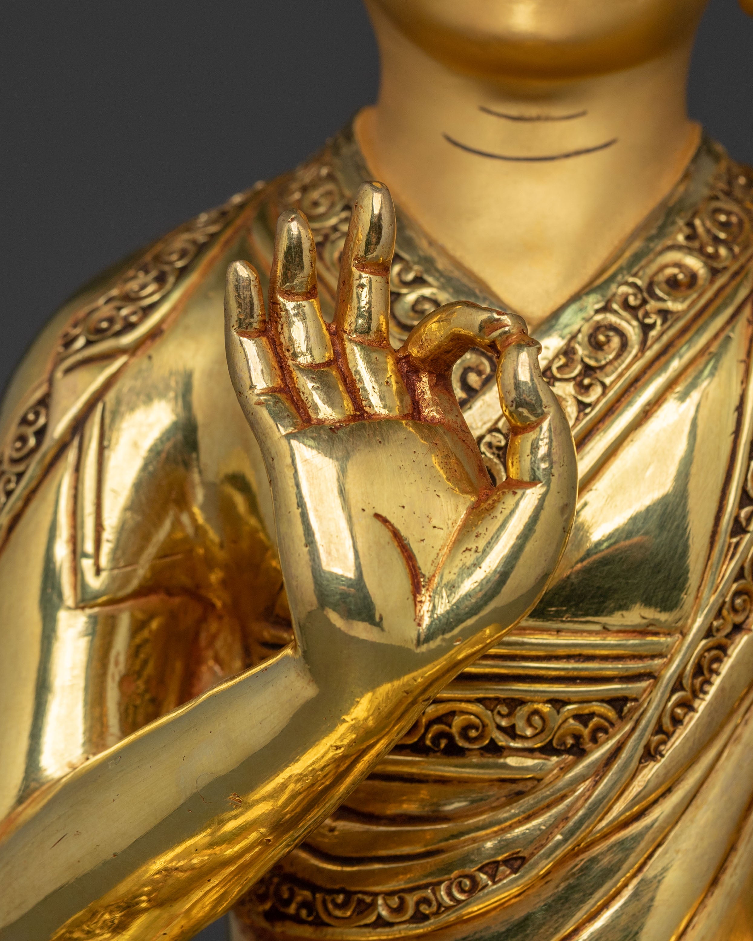 Tsongkhapa with Disciples Handcrafted Statue Set